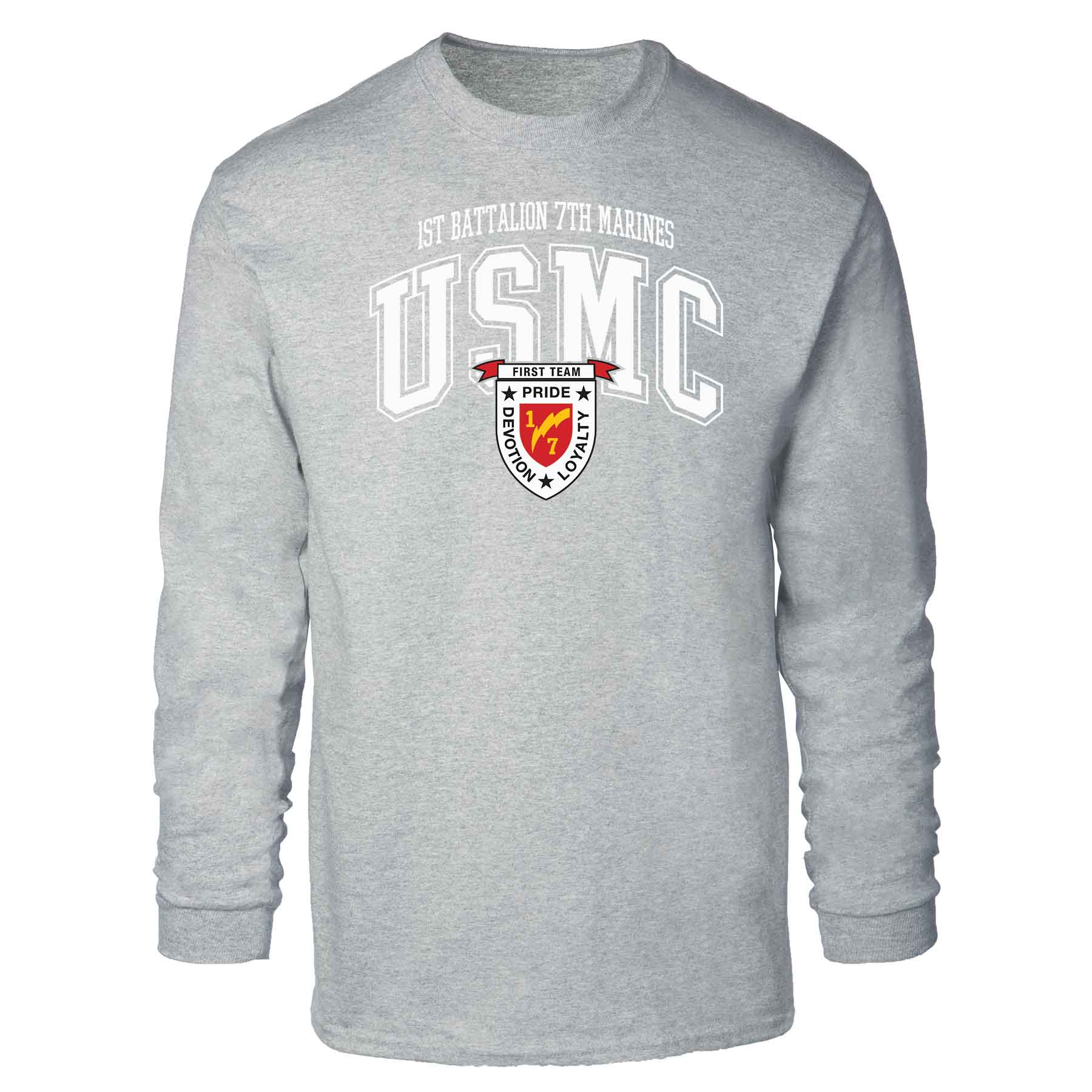 1st Battalion 7th Marines Arched Long Sleeve T-shirt - Image 2