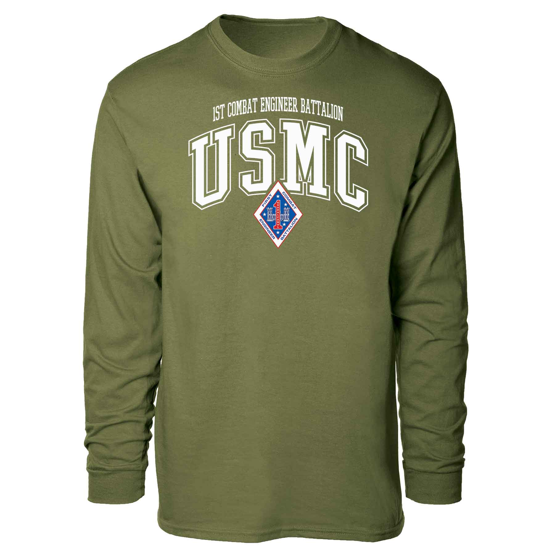 1st Combat Engineer Battalion Arched Long Sleeve T-shirt - Image 4