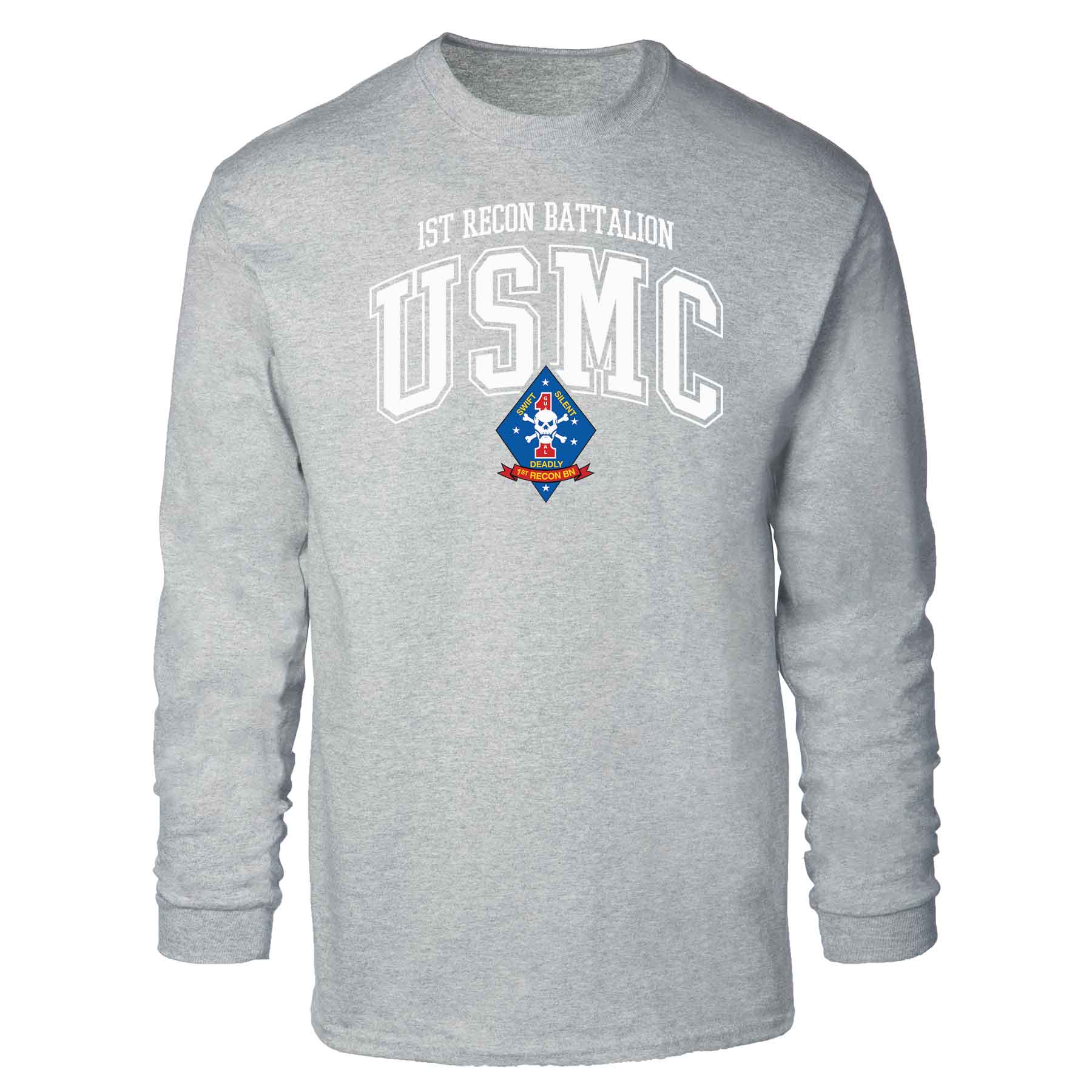 1st Recon Battalion Arched Long Sleeve T-shirt - Image 2