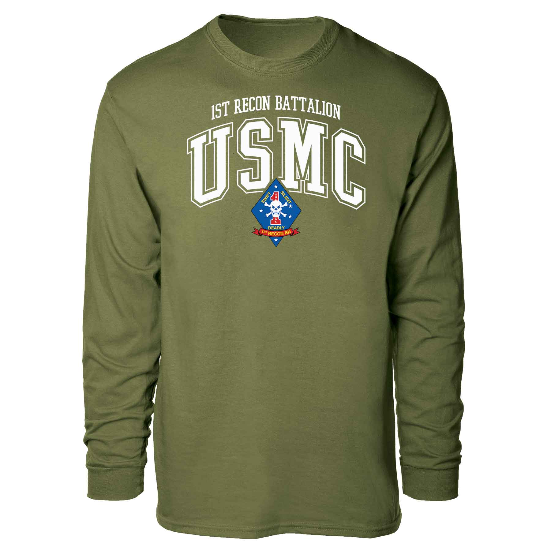 1st Recon Battalion Arched Long Sleeve T-shirt - Image 4