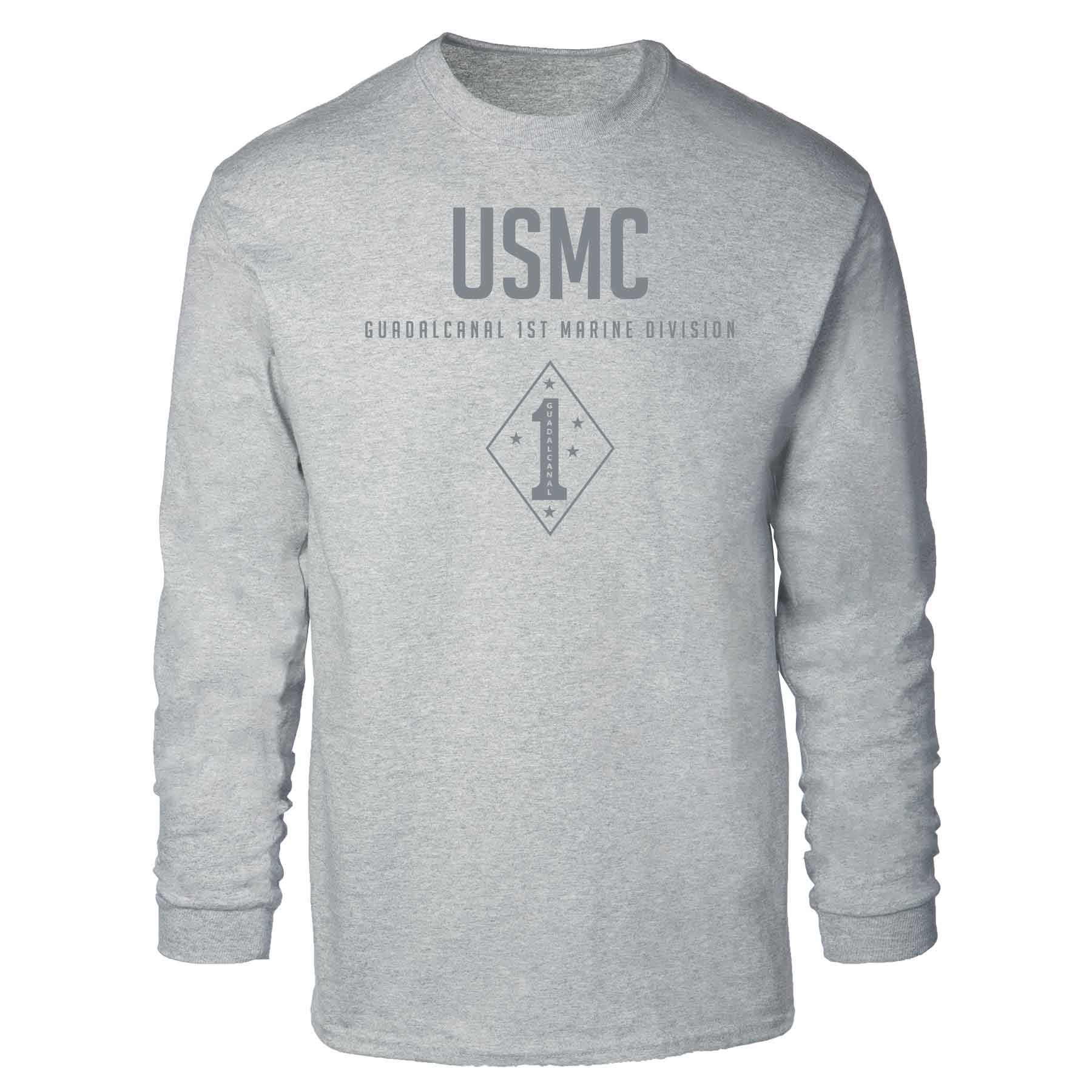 Guadalcanal 1st Marine Division Tonal Long Sleeve T-shirt - Image 2