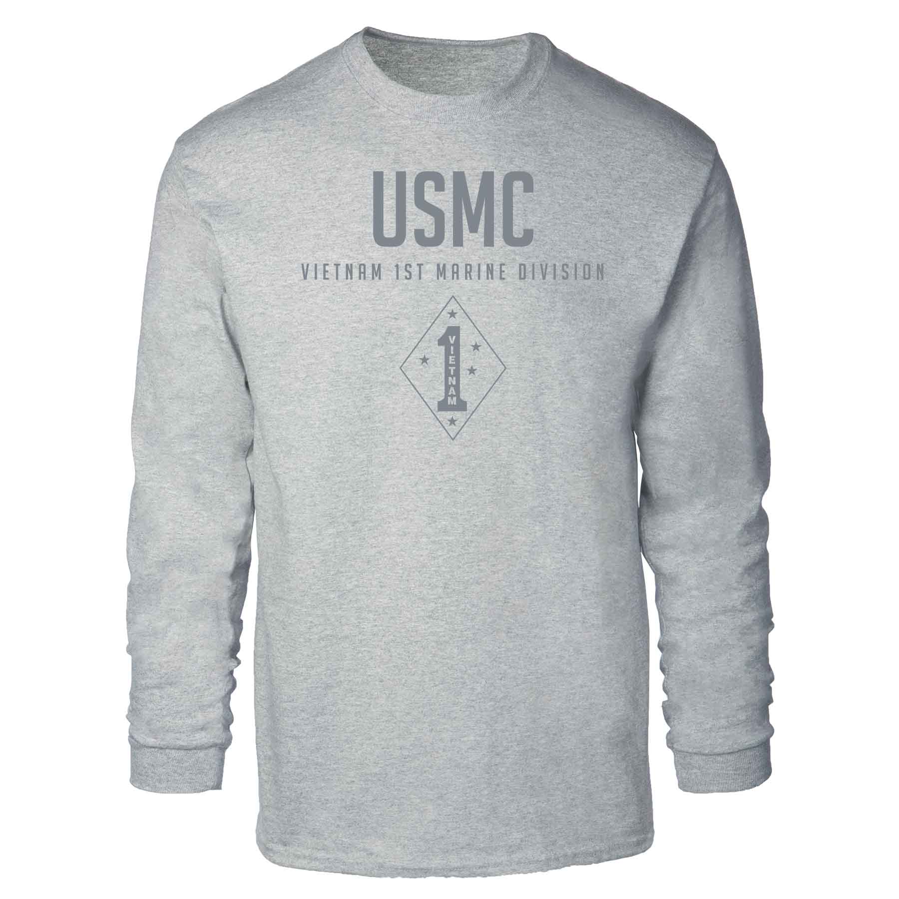 Vietnam 1st Marine Division Tonal Long Sleeve T-shirt - Image 2