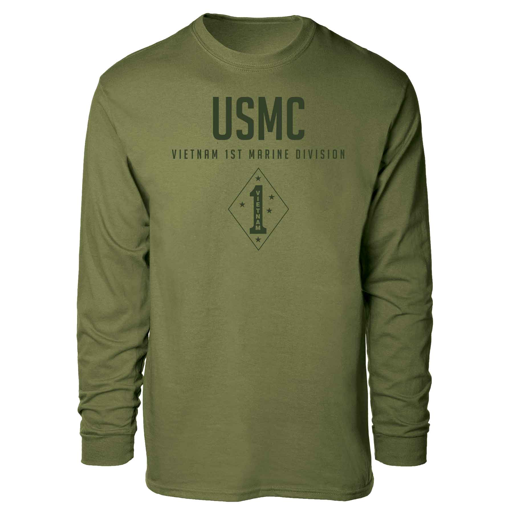 Vietnam 1st Marine Division Tonal Long Sleeve T-shirt - Image 4