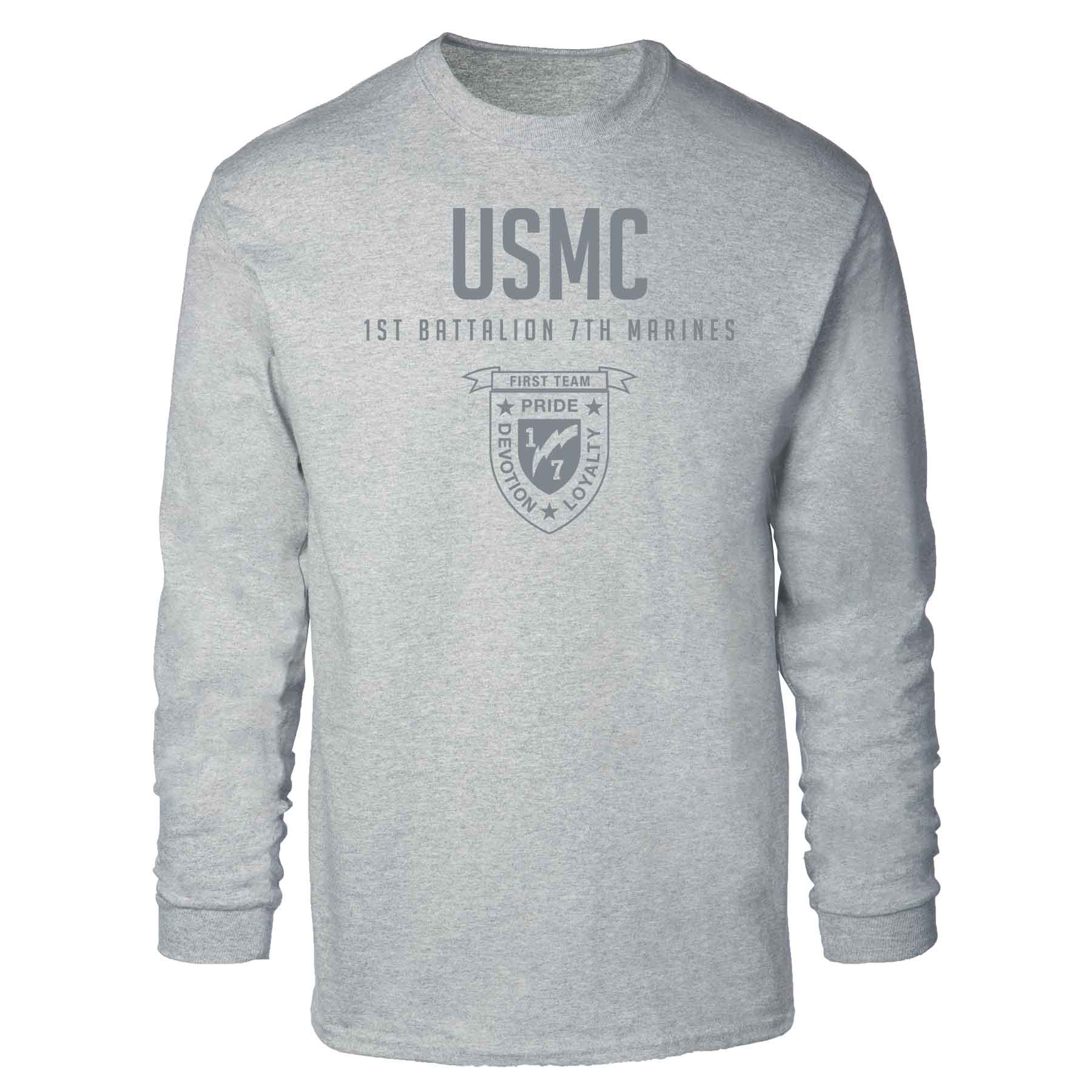 1st Battalion 7th Marines Tonal Long Sleeve T-shirt - Image 2