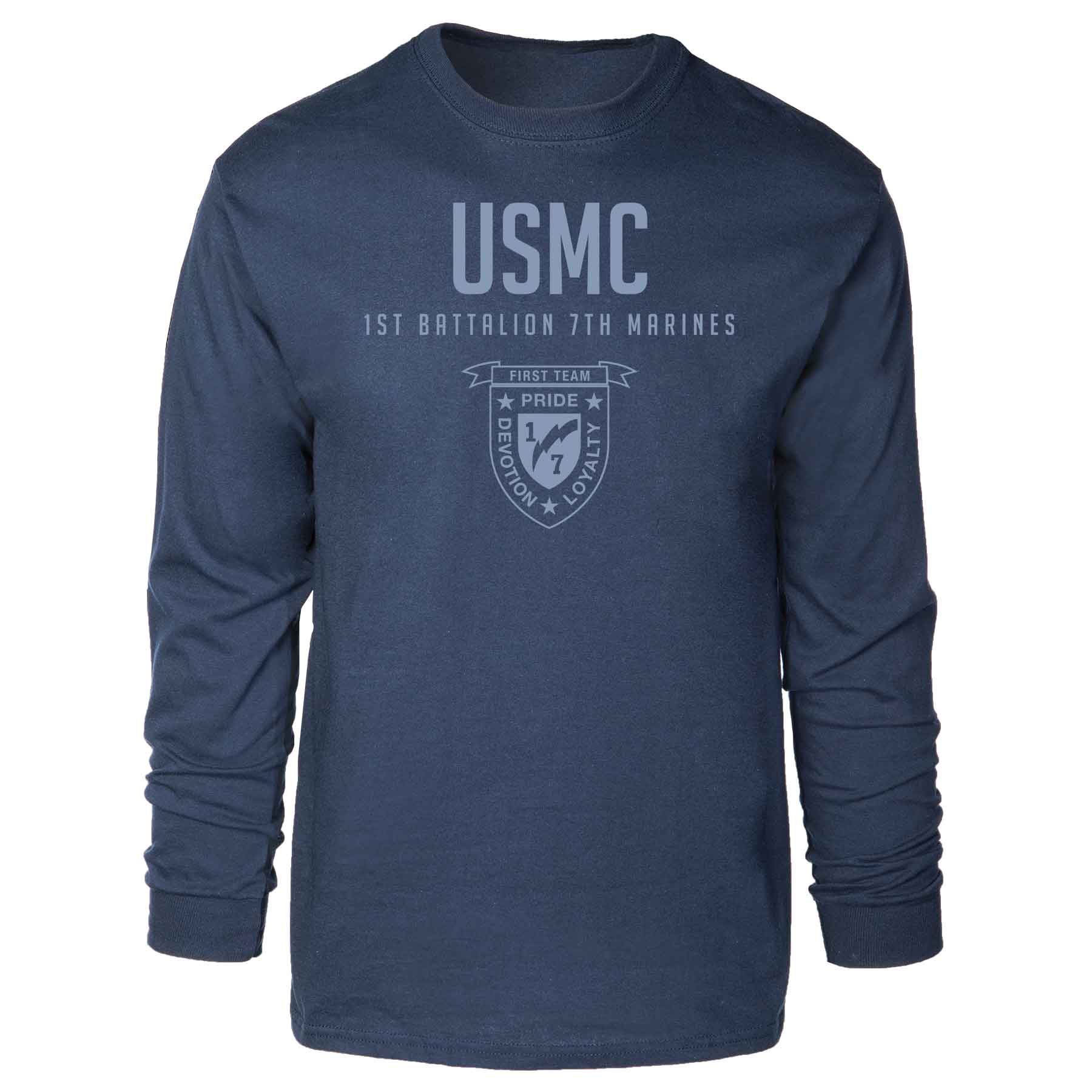 1st Battalion 7th Marines Tonal Long Sleeve T-shirt - Image 3