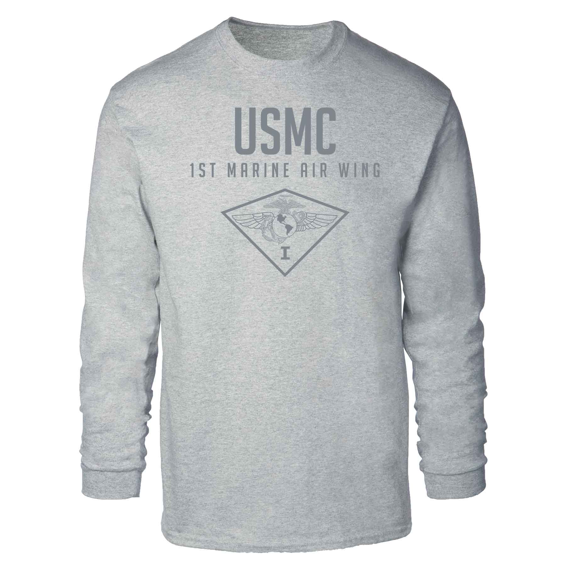 1st Marine Air Wing Tonal Long Sleeve T-shirt - Image 2