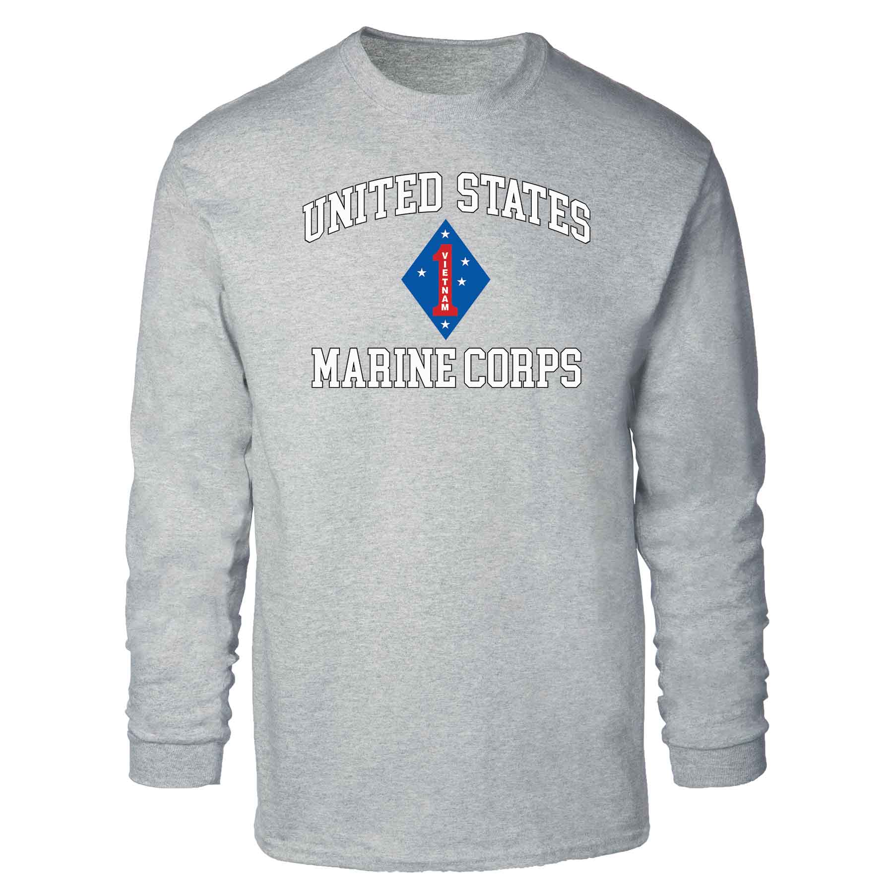 Vietnam 1st Marine Division USMC Long Sleeve T-shirt - Image 2