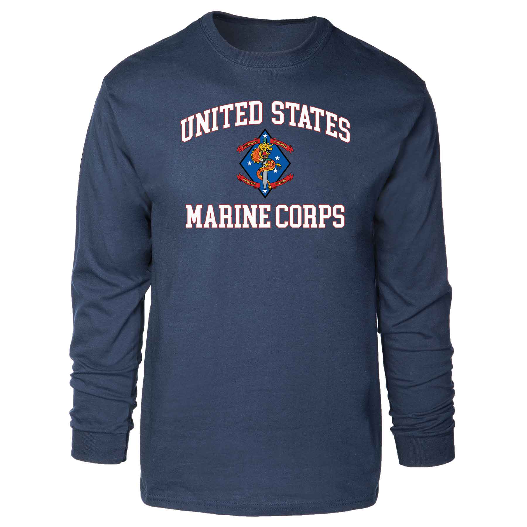 1st Battalion 4th Marines USMC Long Sleeve T-shirt - Image 3