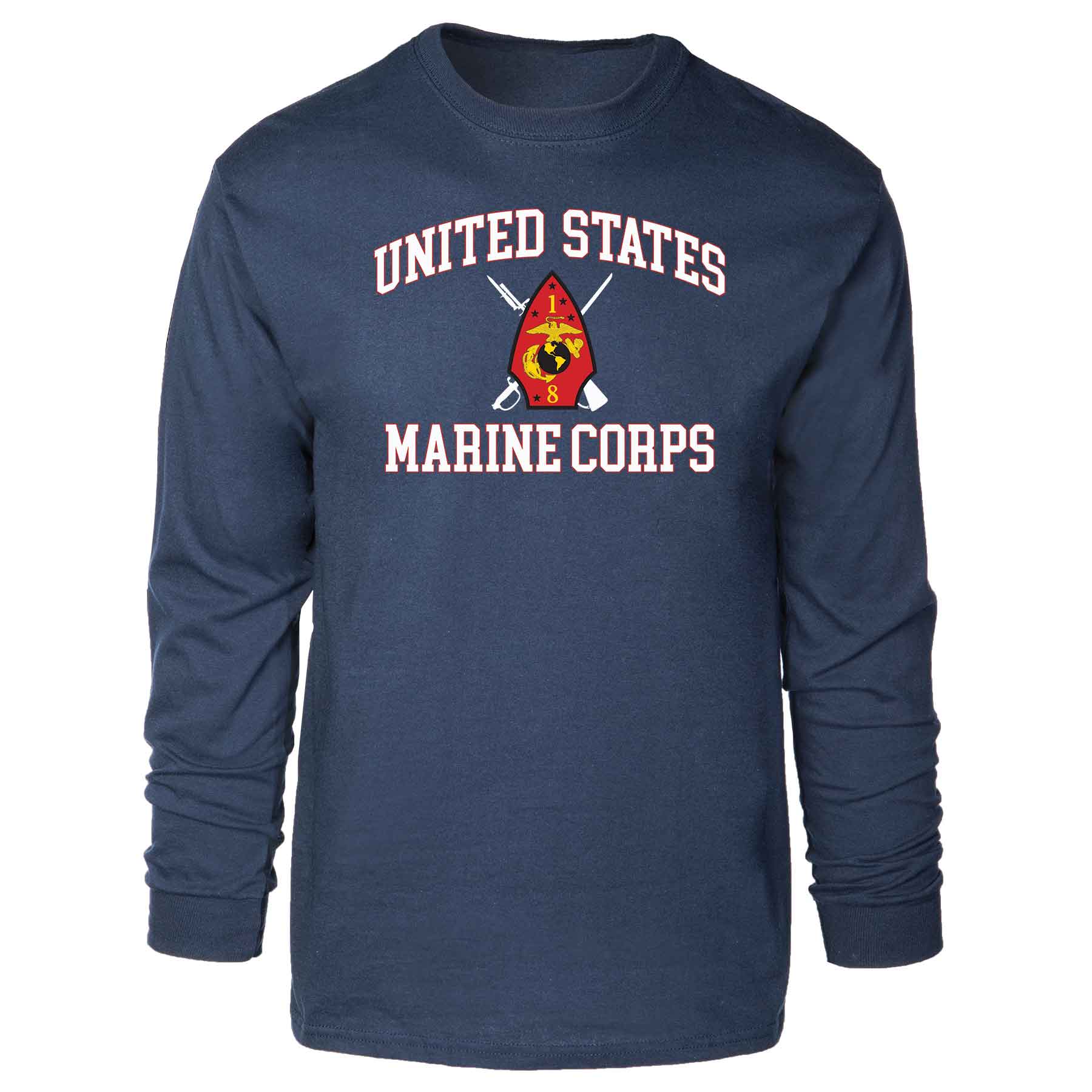 1st Battalion 8th Marines USMC Long Sleeve T-shirt - Image 3