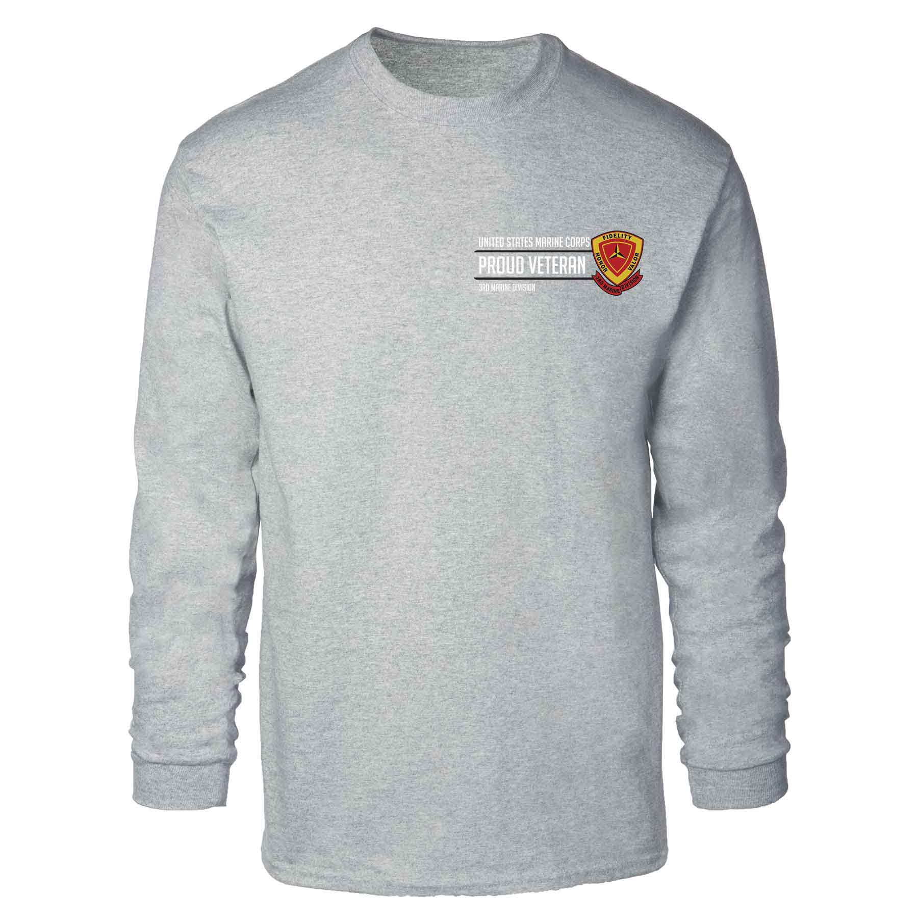 3rd Marine Division Proud Veteran Long Sleeve T-shirt - Image 2