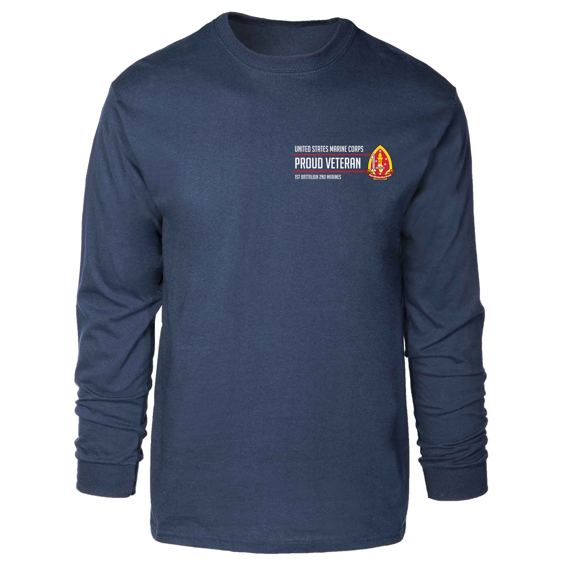 1st Battalion 2nd Marines Proud Veteran Long Sleeve T-shirt - Image 3