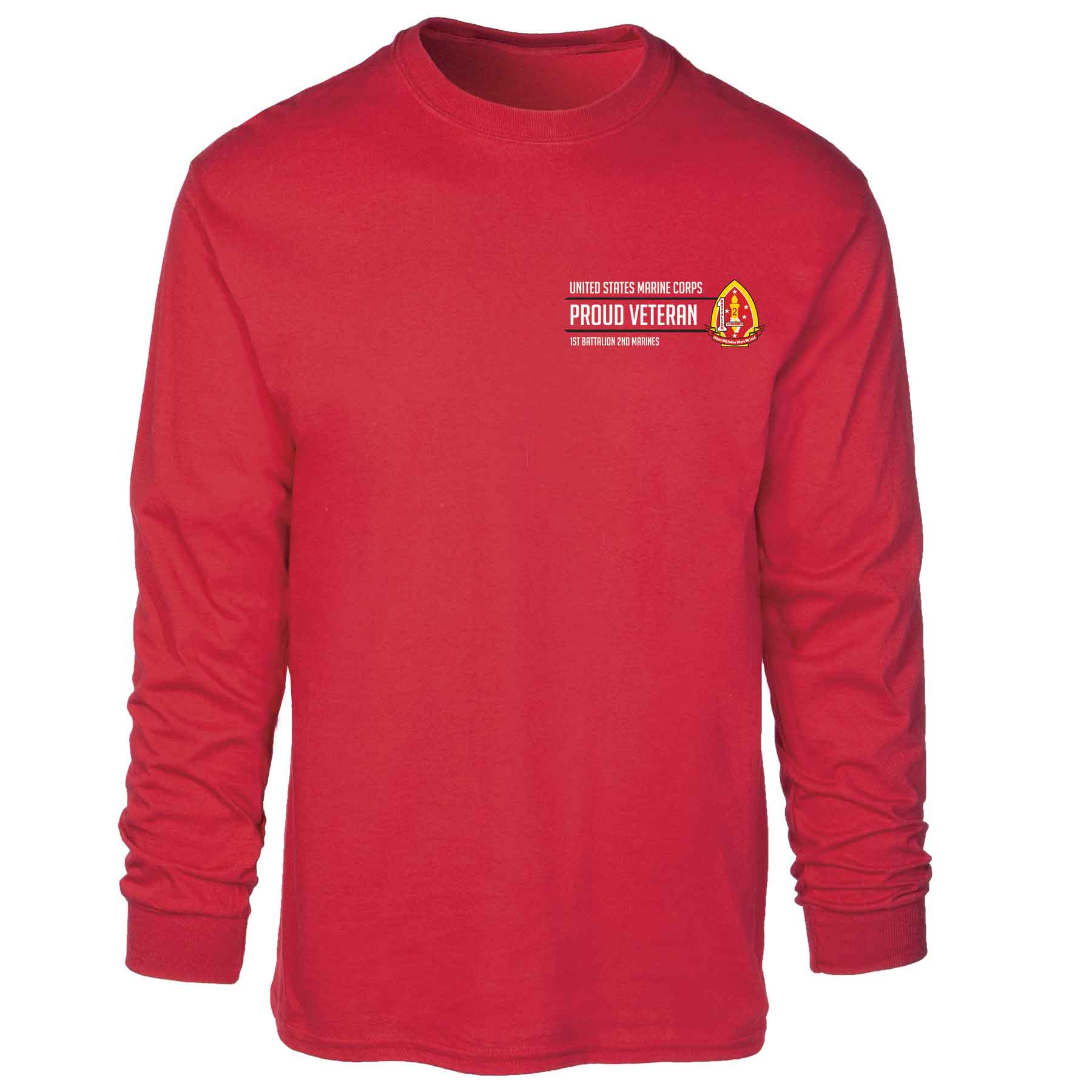 1st Battalion 2nd Marines Proud Veteran Long Sleeve T-shirt - Image 5