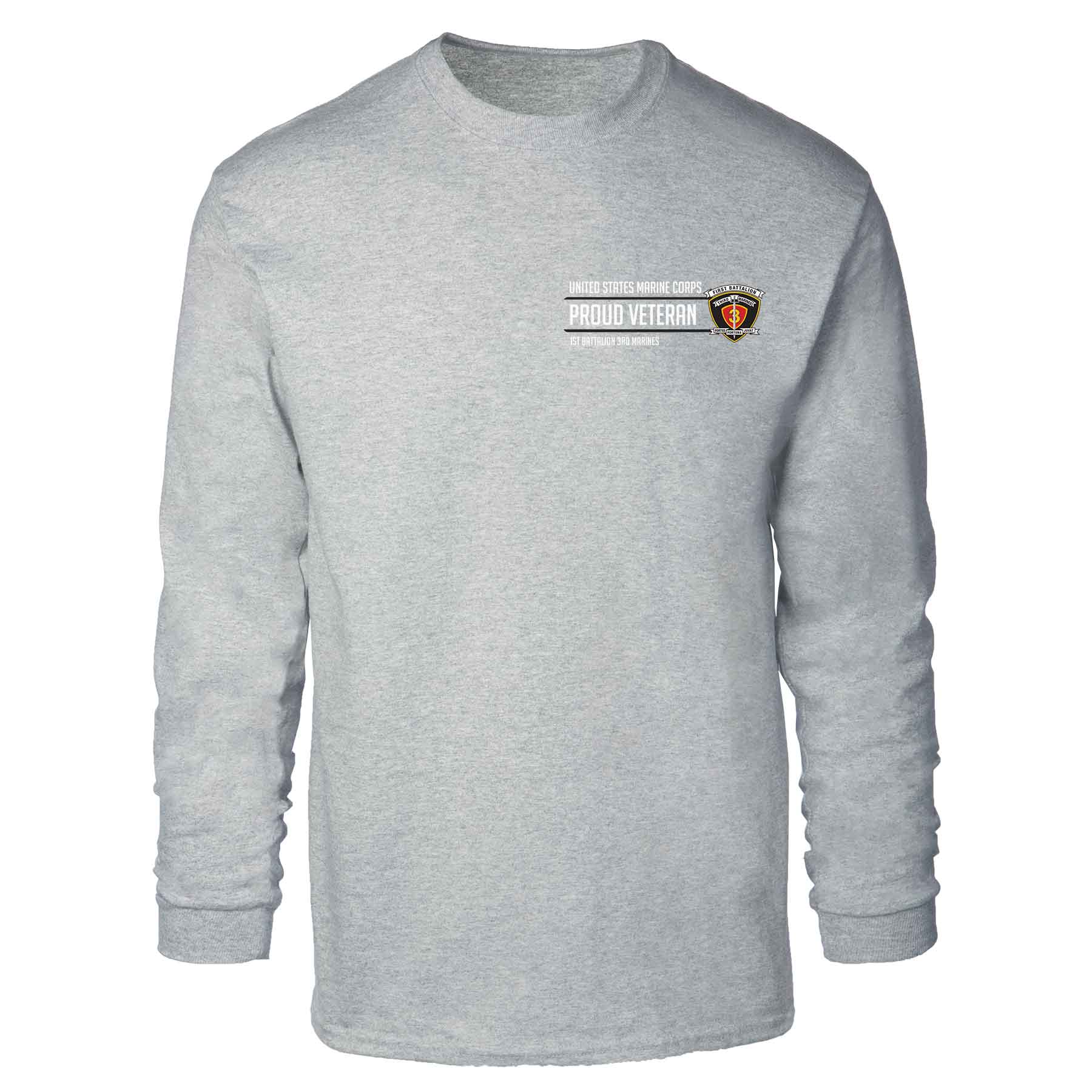 1st Battalion 3rd Marines Proud Veteran Long Sleeve T-shirt - Image 2
