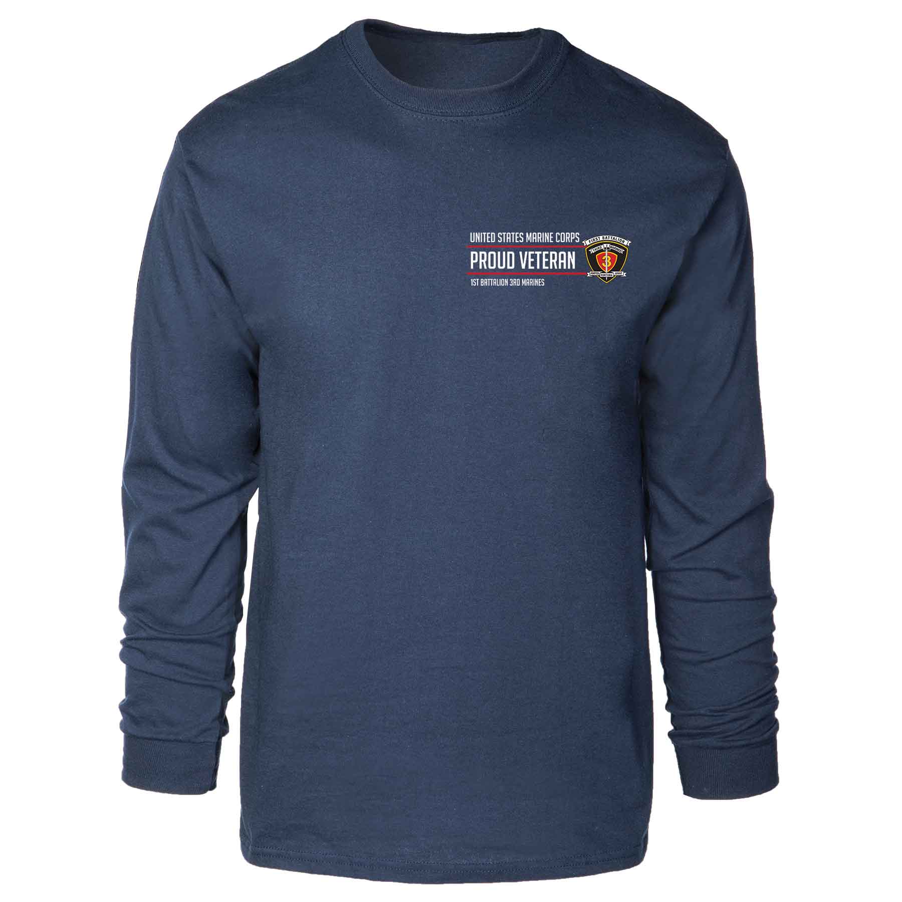 1st Battalion 3rd Marines Proud Veteran Long Sleeve T-shirt - Image 3