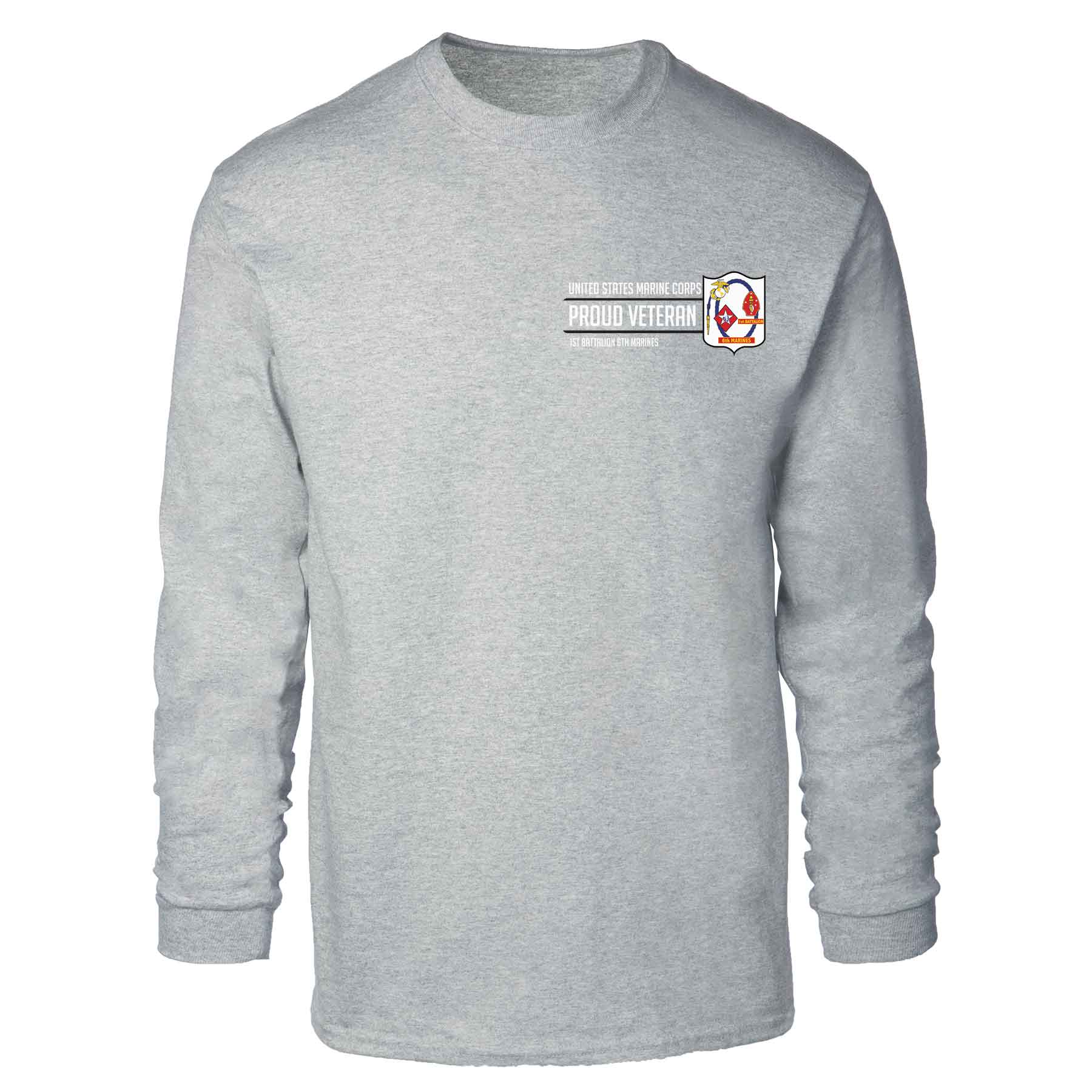 1st Battalion 6th Marines Proud Veteran Long Sleeve T-shirt - Image 2