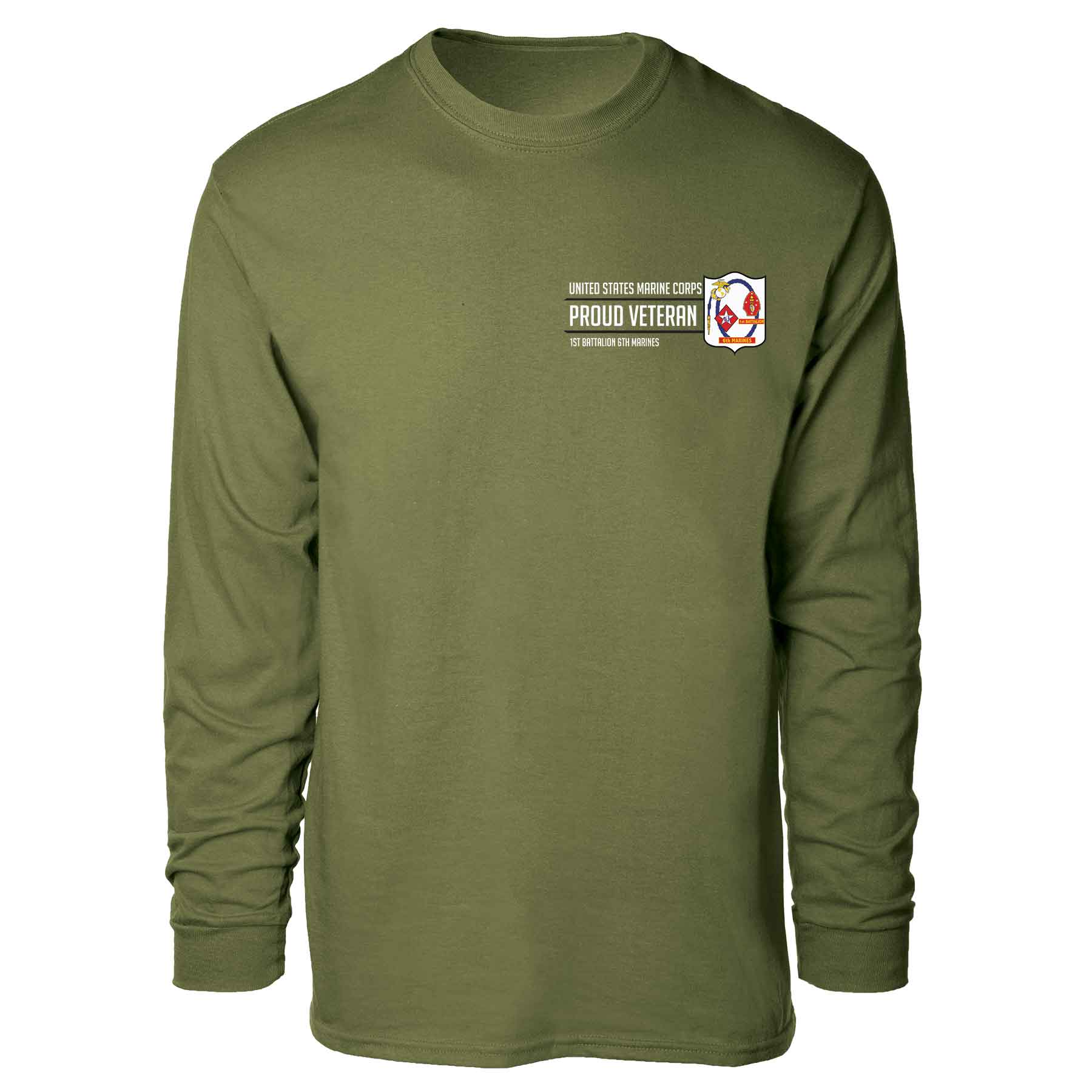 1st Battalion 6th Marines Proud Veteran Long Sleeve T-shirt - Image 4