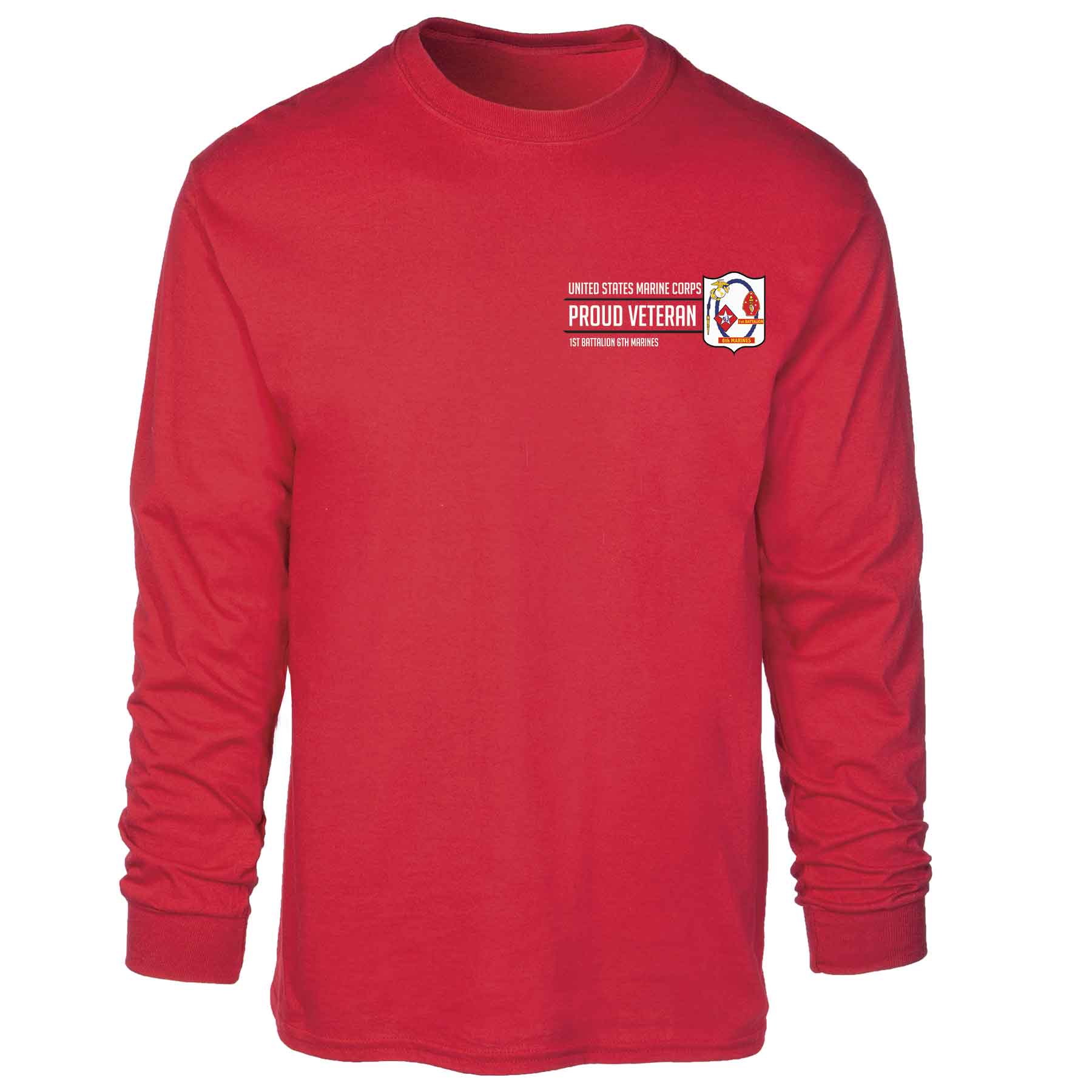 1st Battalion 6th Marines Proud Veteran Long Sleeve T-shirt - Image 5