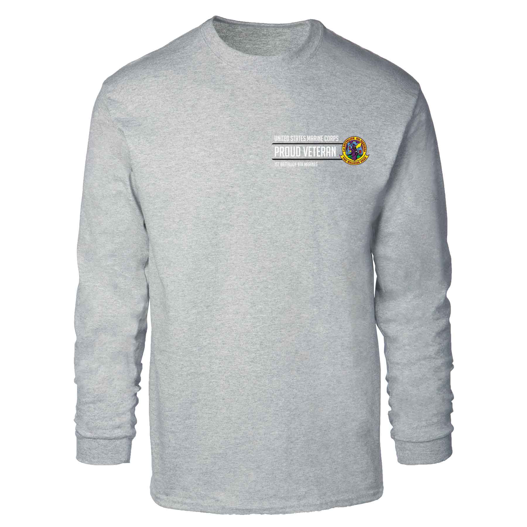 1st Battalion 9th Marines Proud Veteran Long Sleeve T-shirt - Image 2