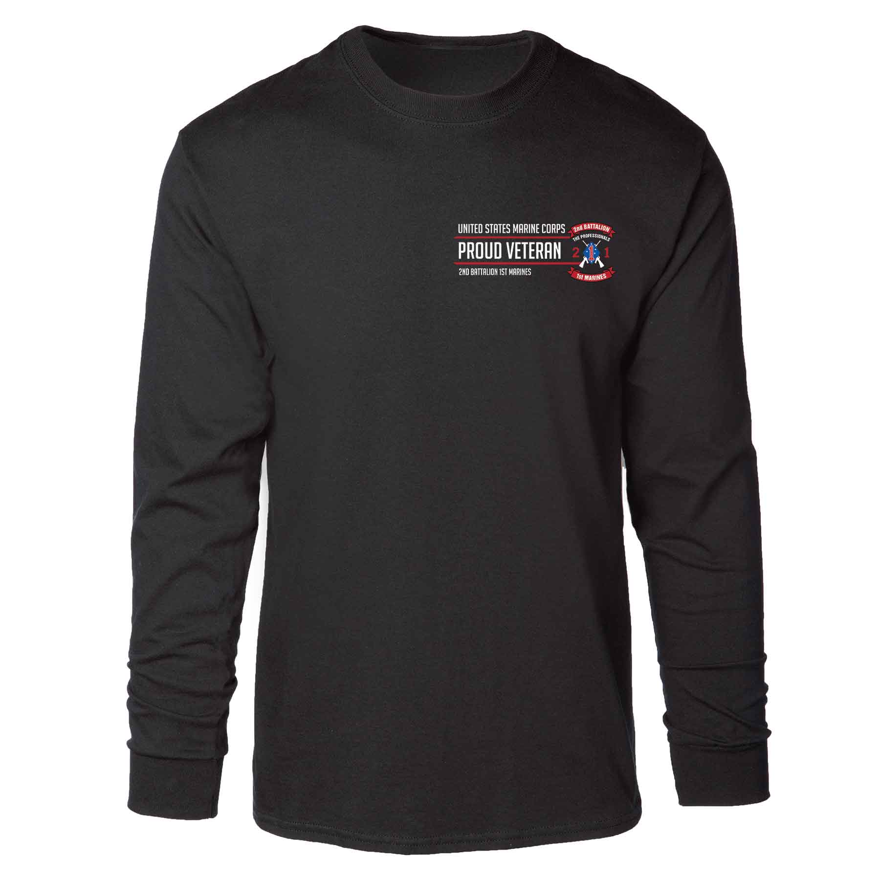 2nd Battalion 1st Marines Proud Veteran Long Sleeve T-shirt