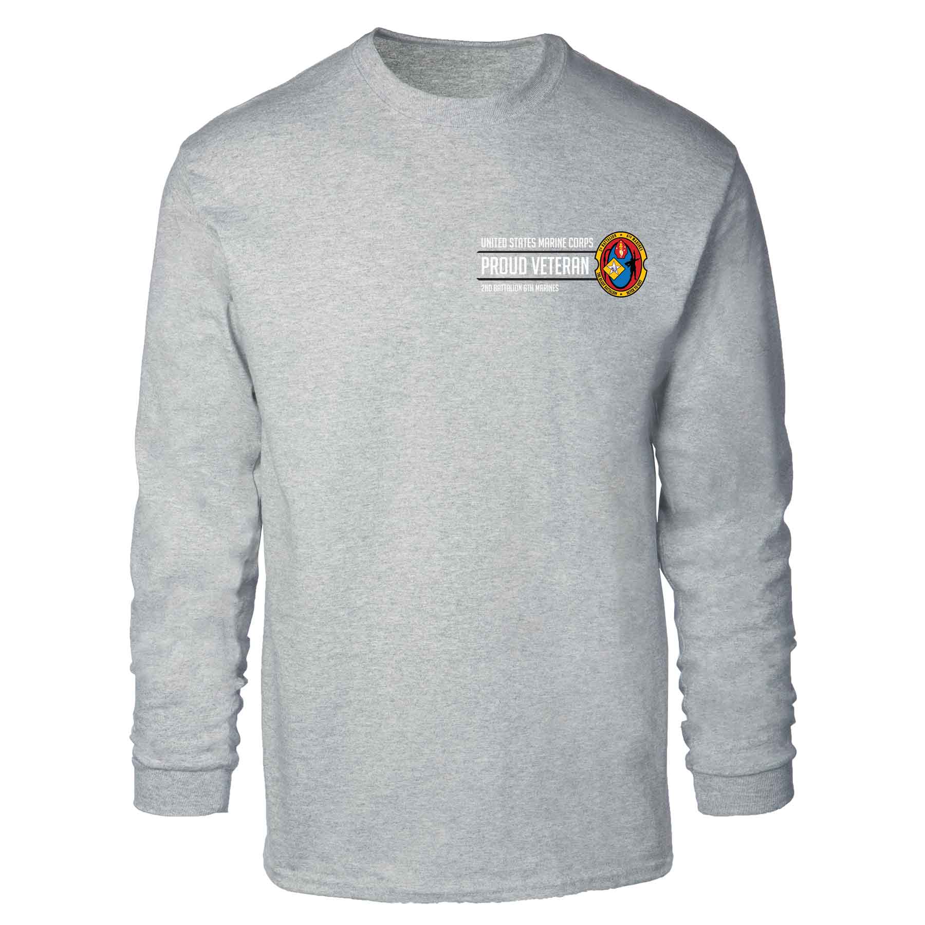 2nd Battalion 6th Marines Proud Veteran Long Sleeve T-shirt - Image 2