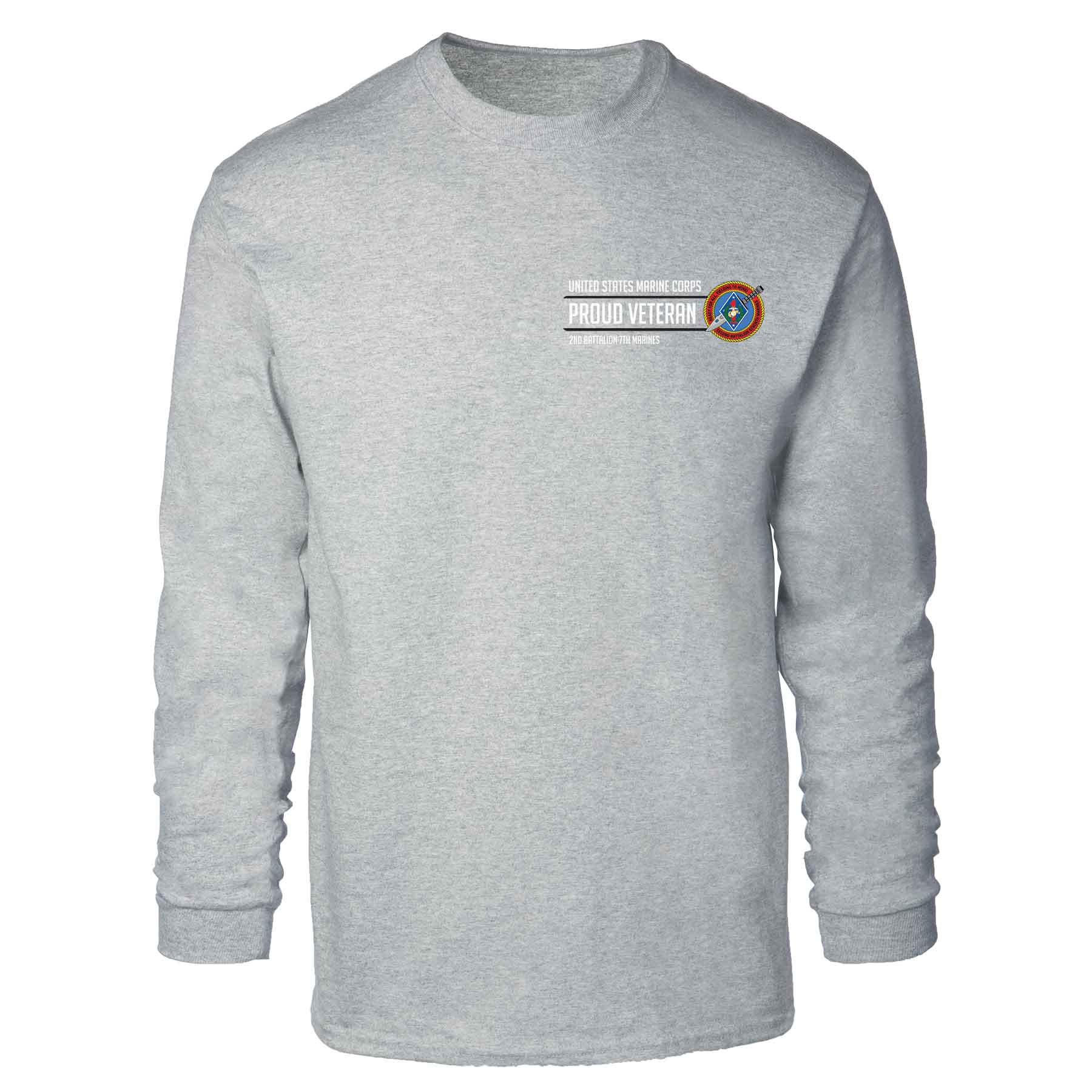 2nd Battalion 7th Marines Proud Veteran Long Sleeve T-shirt - Image 2