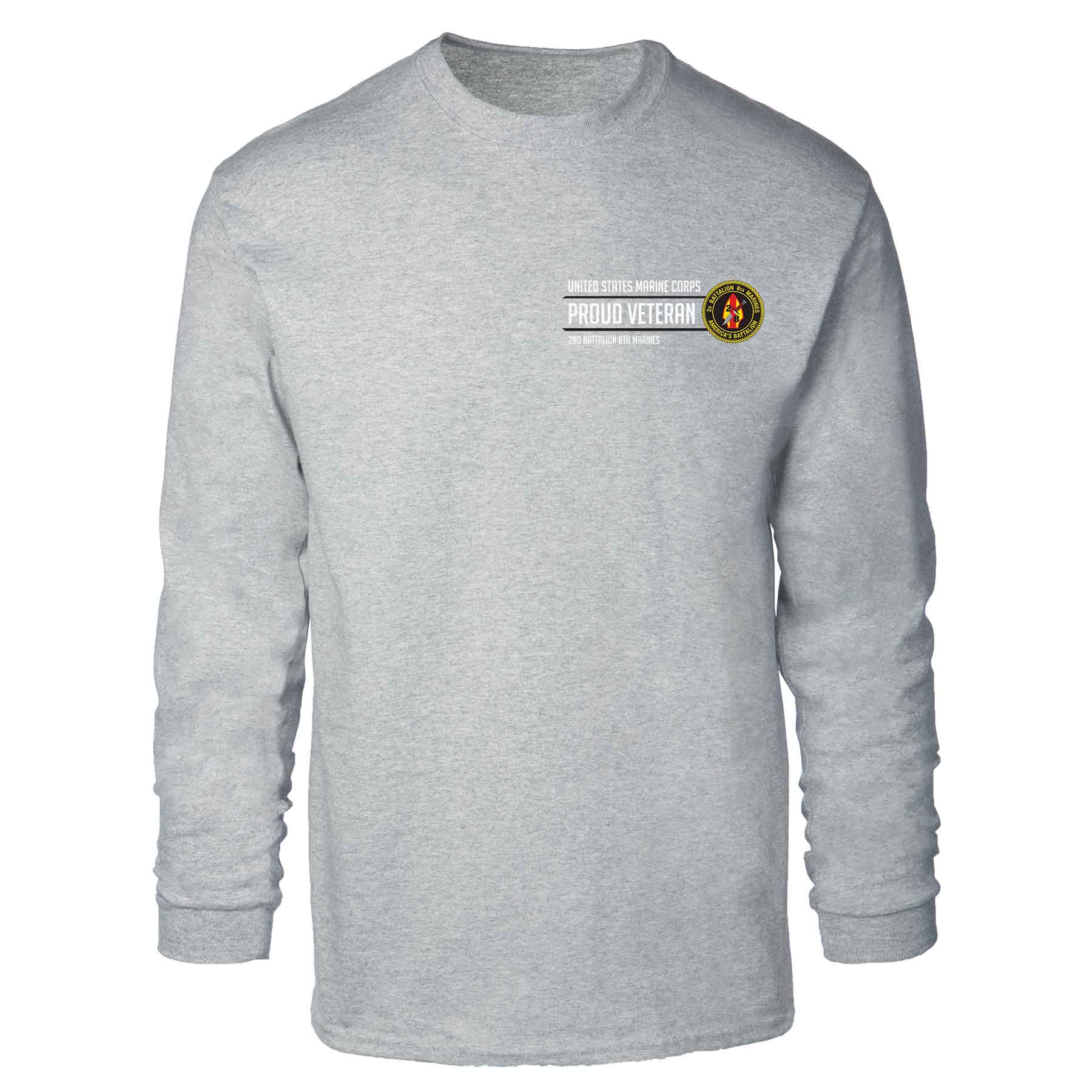 2nd Battalion 8th Marines Proud Veteran Long Sleeve T-shirt - Image 2