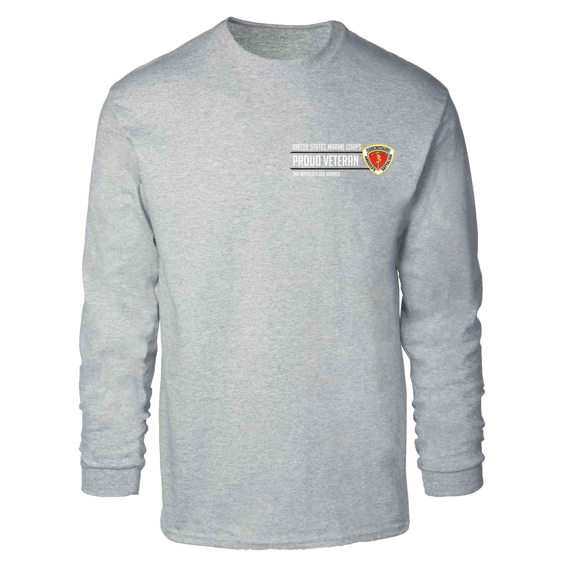 3rd Battalion 3rd Marines Proud Veteran Long Sleeve T-shirt - Image 2