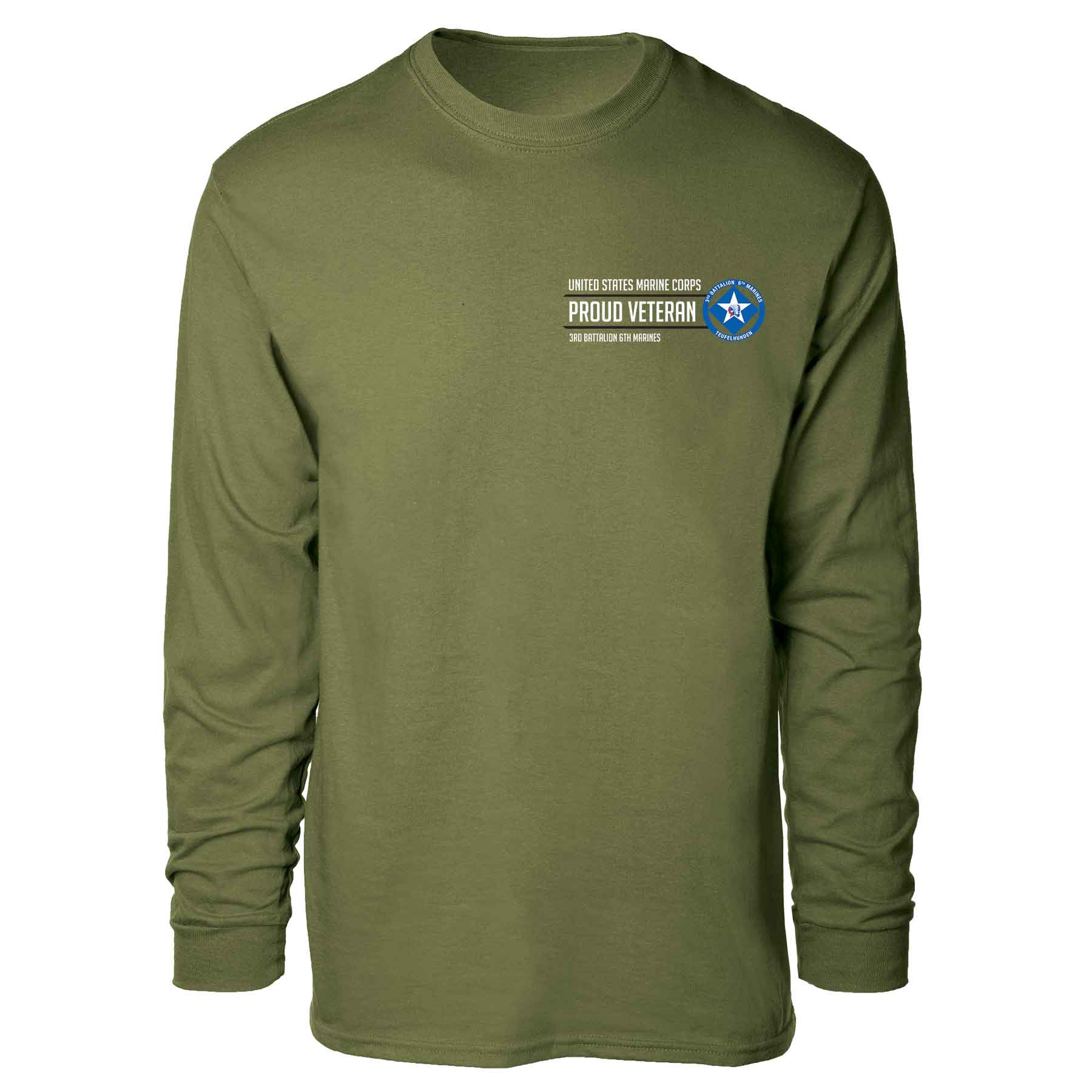 3rd Battalion 6th Marines Proud Veteran Long Sleeve T-shirt - Image 4