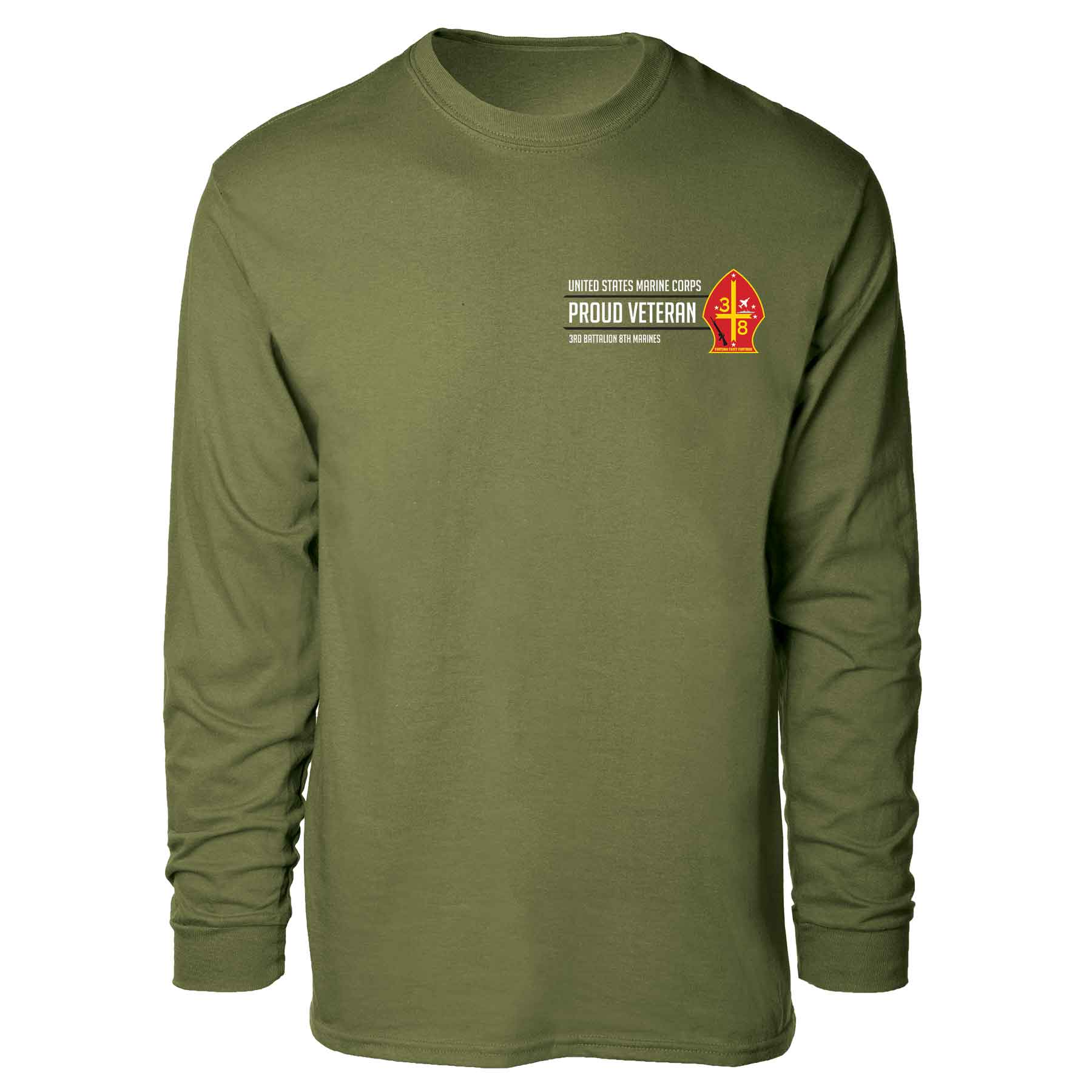 3rd Battalion 8th Marines Proud Veteran Long Sleeve T-shirt - Image 4