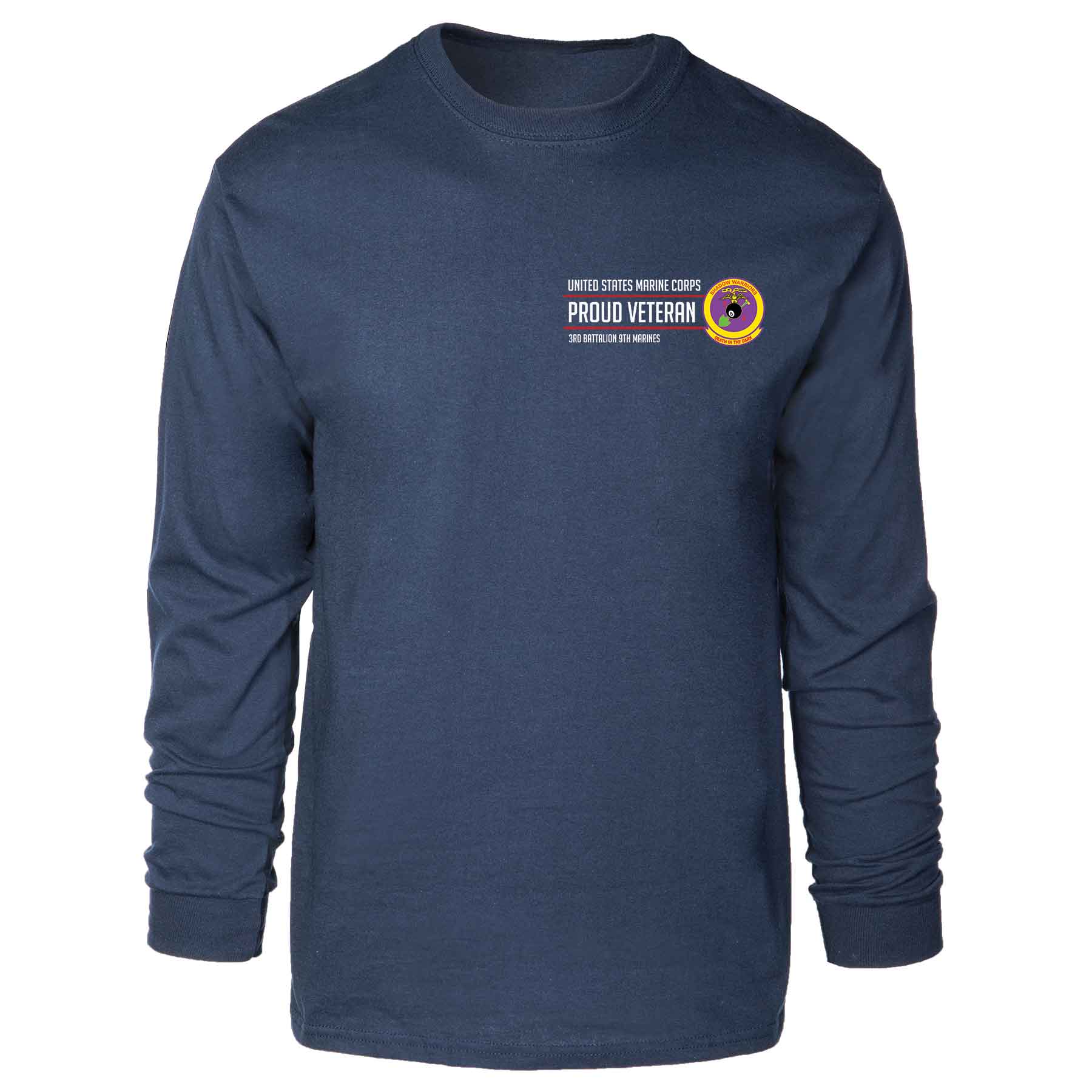 3rd Battalion 9th Marines Proud Veteran Long Sleeve T-shirt - Image 3