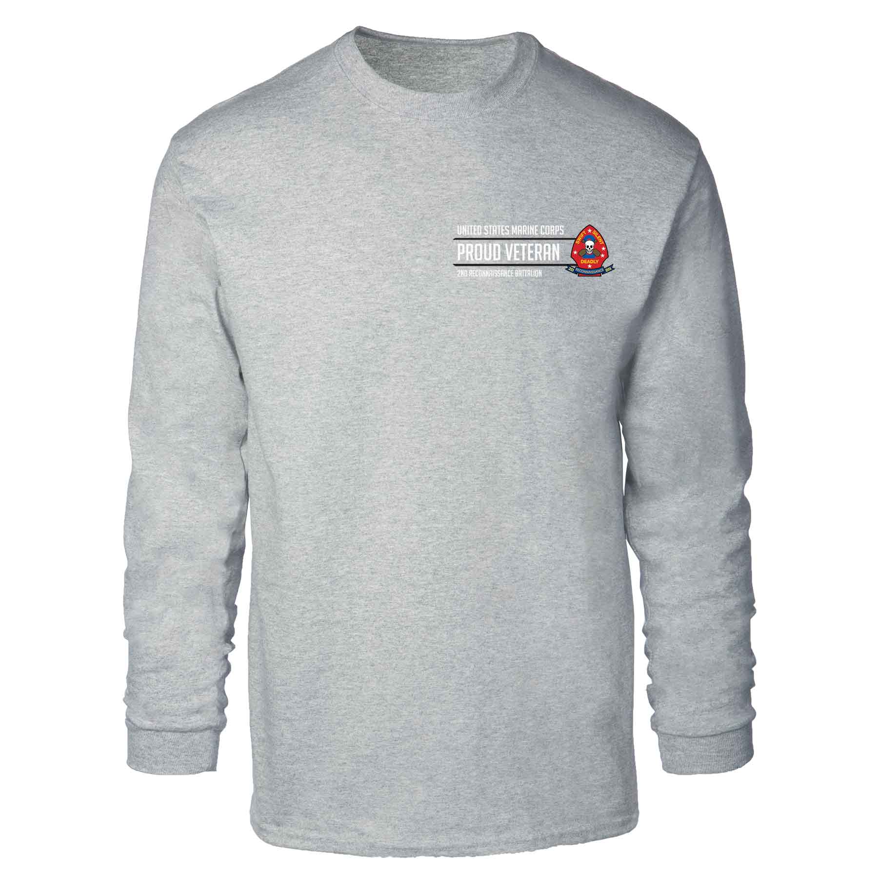 2nd Reconnaissance Battalion Proud Veteran Long Sleeve T-shirt - Image 2