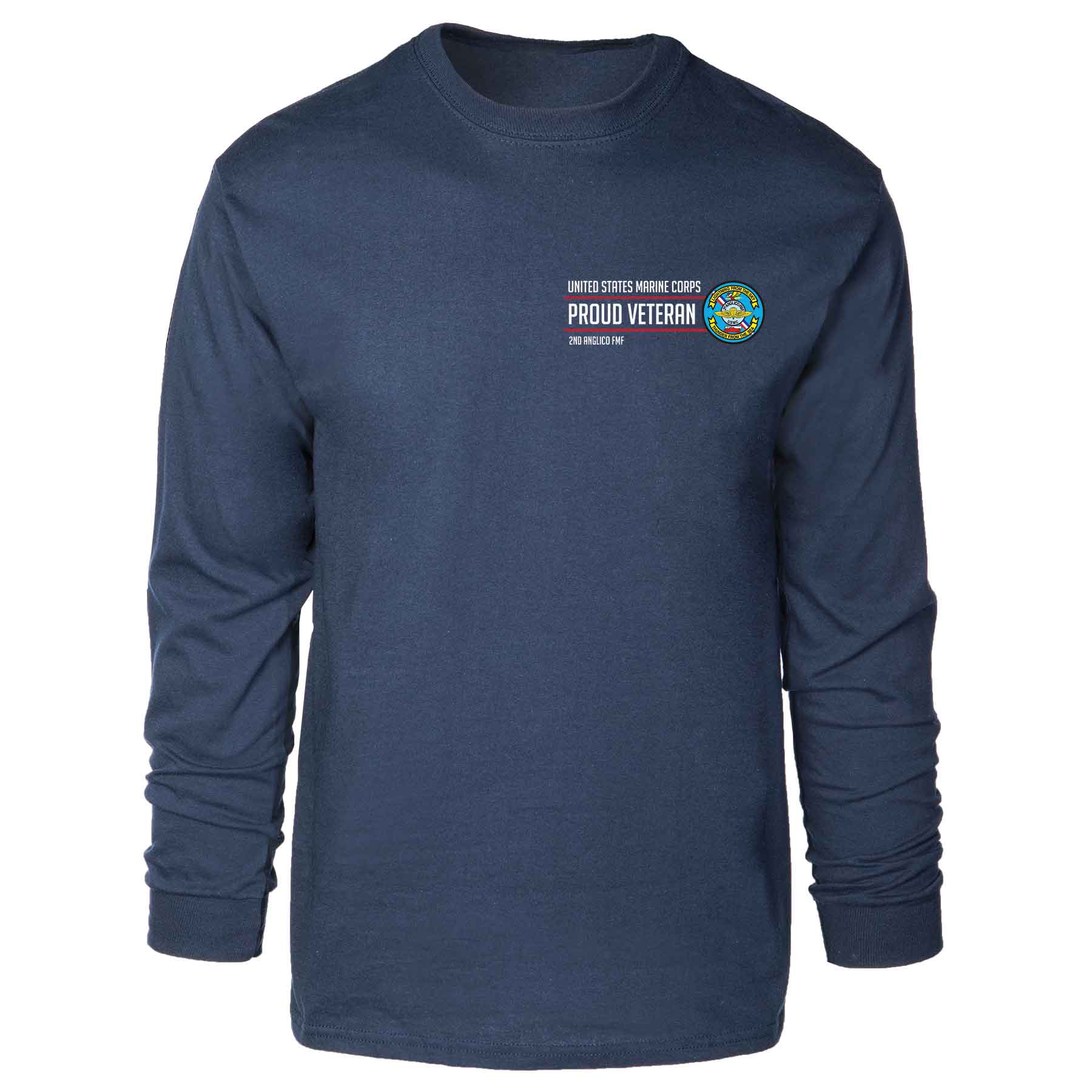 2D Anglico FMF Proud Veteran Long Sleeve T-shirt - Image 3