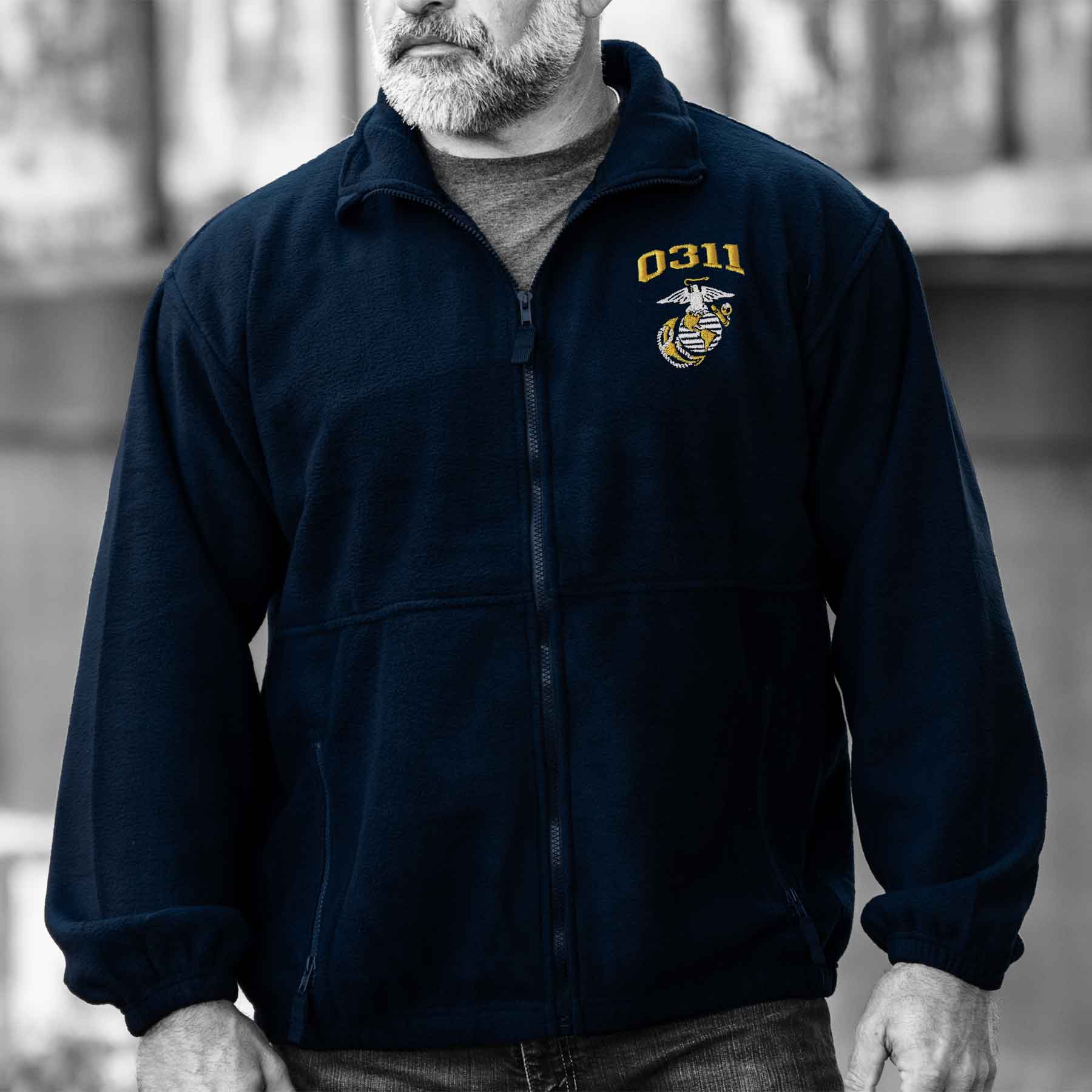 Marine Corps MOS Embroidered Fleece Full Zip - Image 14