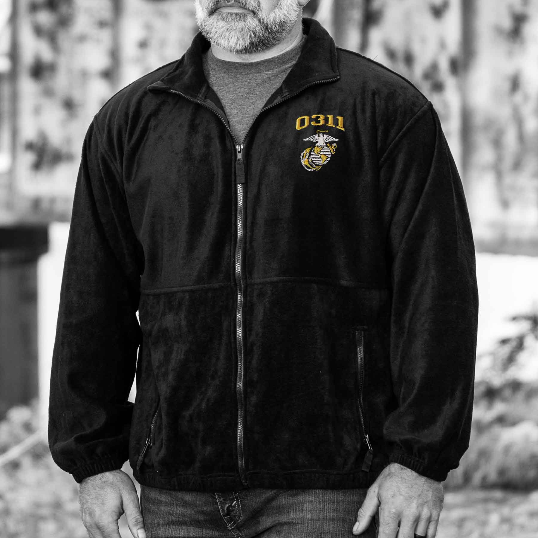 Marine Corps MOS Embroidered Fleece Full Zip - Image 3
