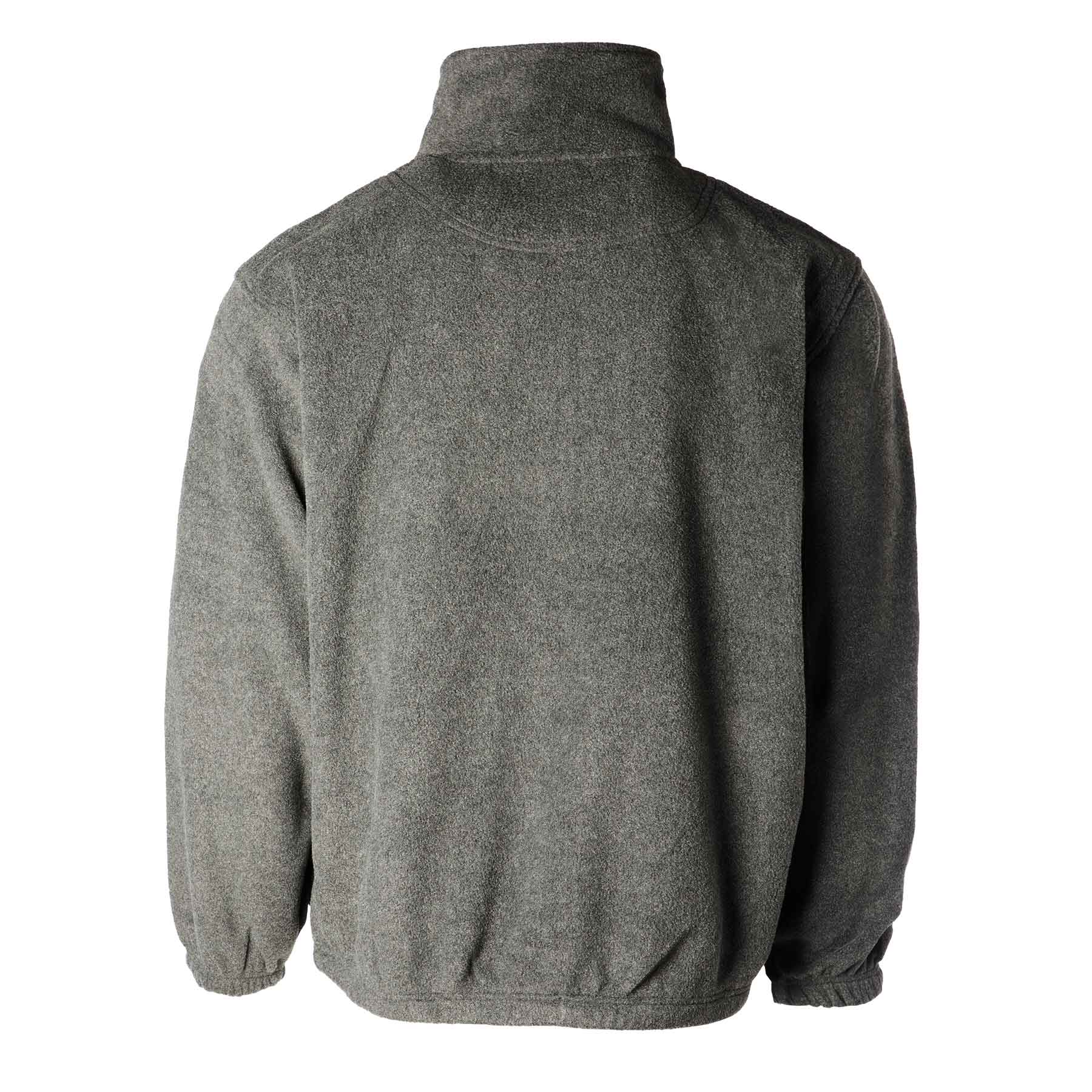 Marine Corps MOS Embroidered Fleece Full Zip - Gray with Black - Image 2