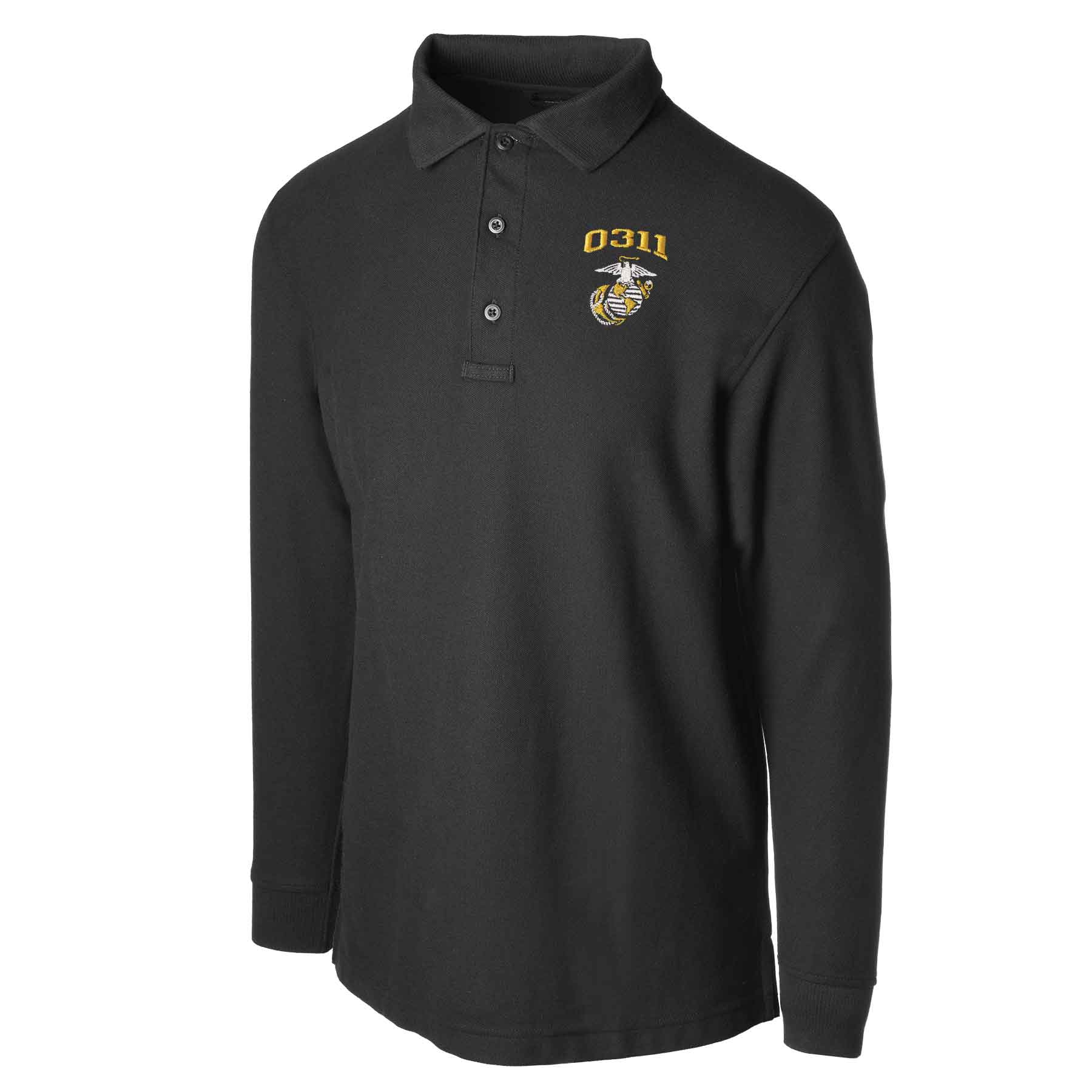 Marine Corps MOS Embroidered Long Sleeve Golf Shirt - Image 2