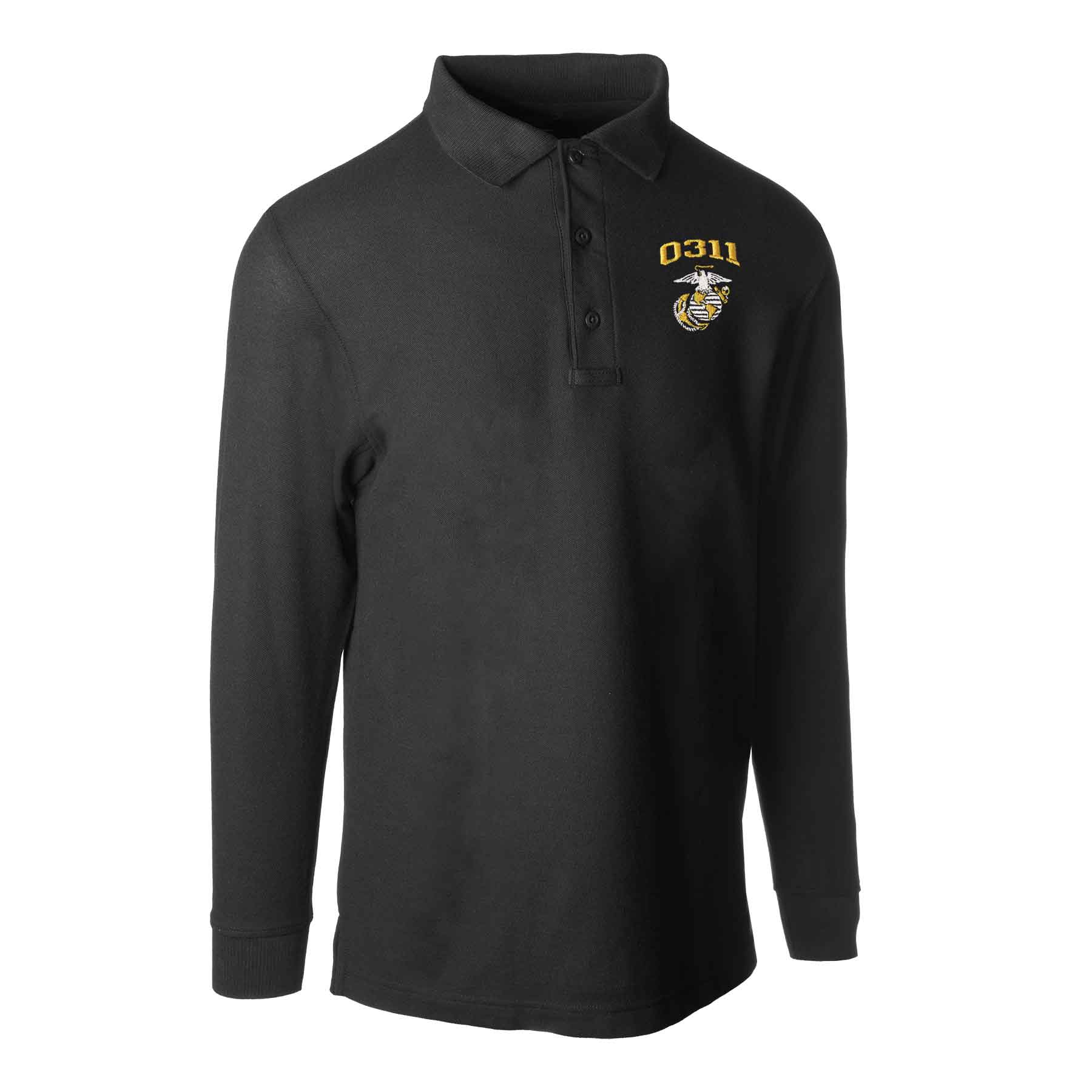 Marine Corps MOS Embroidered Long Sleeve Golf Shirt - Image 3