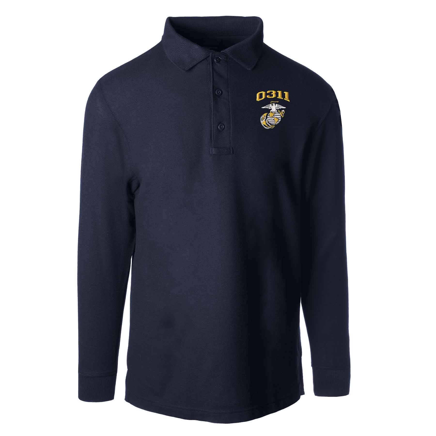 Marine Corps MOS Embroidered Long Sleeve Golf Shirt - Image 7