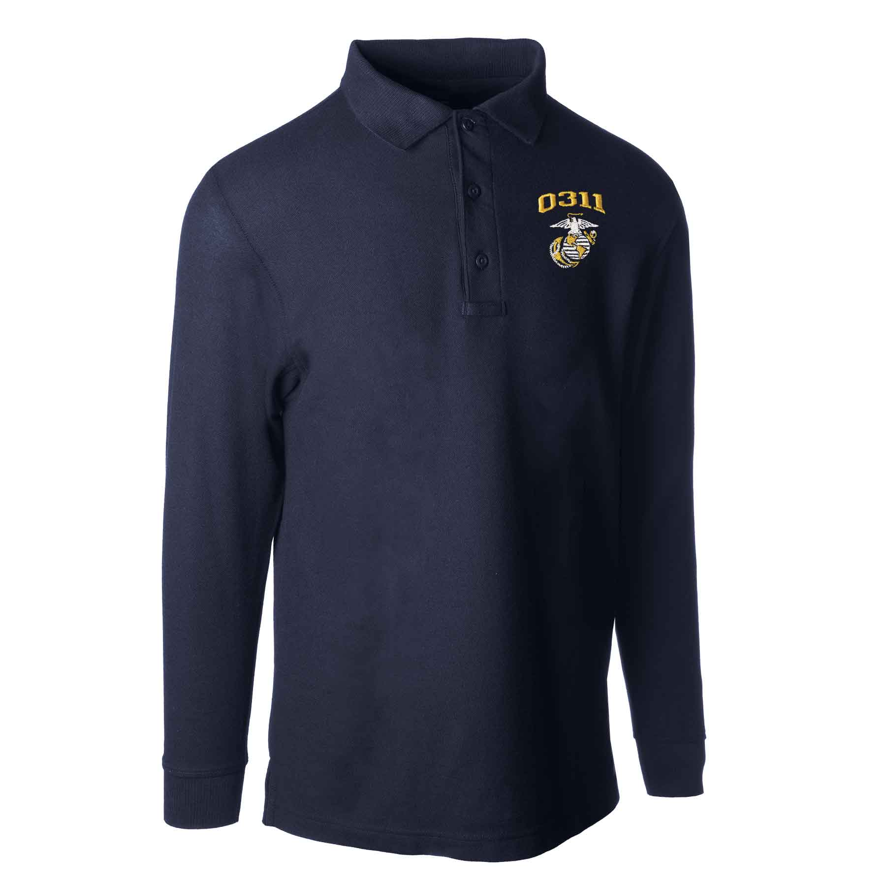 Marine Corps MOS Embroidered Long Sleeve Golf Shirt - Image 8