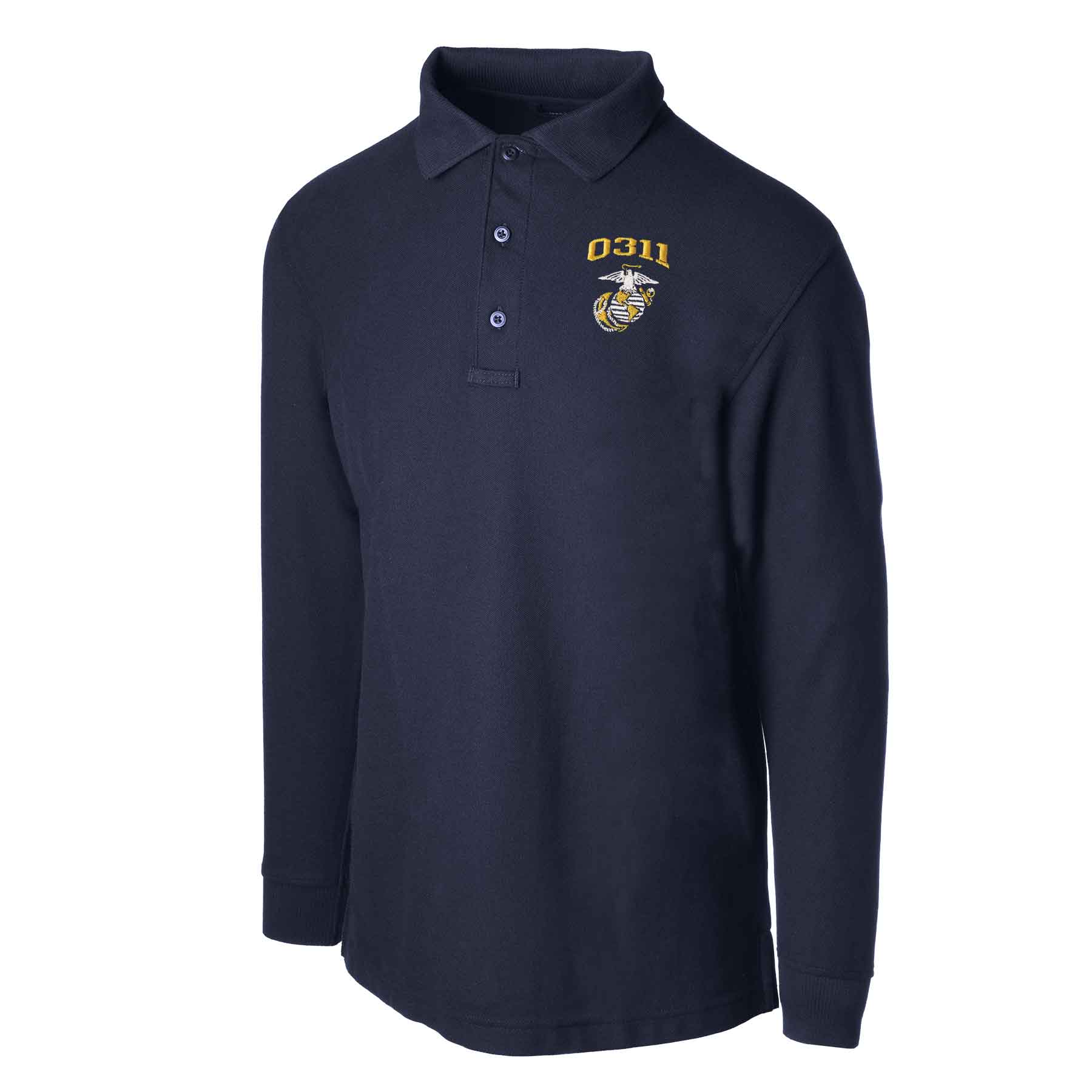 Marine Corps MOS Embroidered Long Sleeve Golf Shirt - Image 9