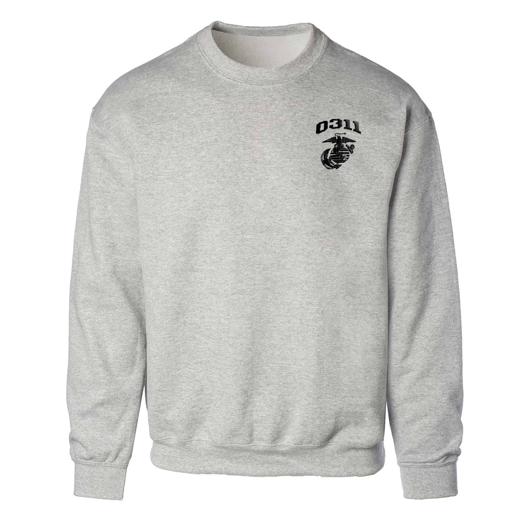 Marine Corps MOS Embroidered Sweatshirt - Gray with Black