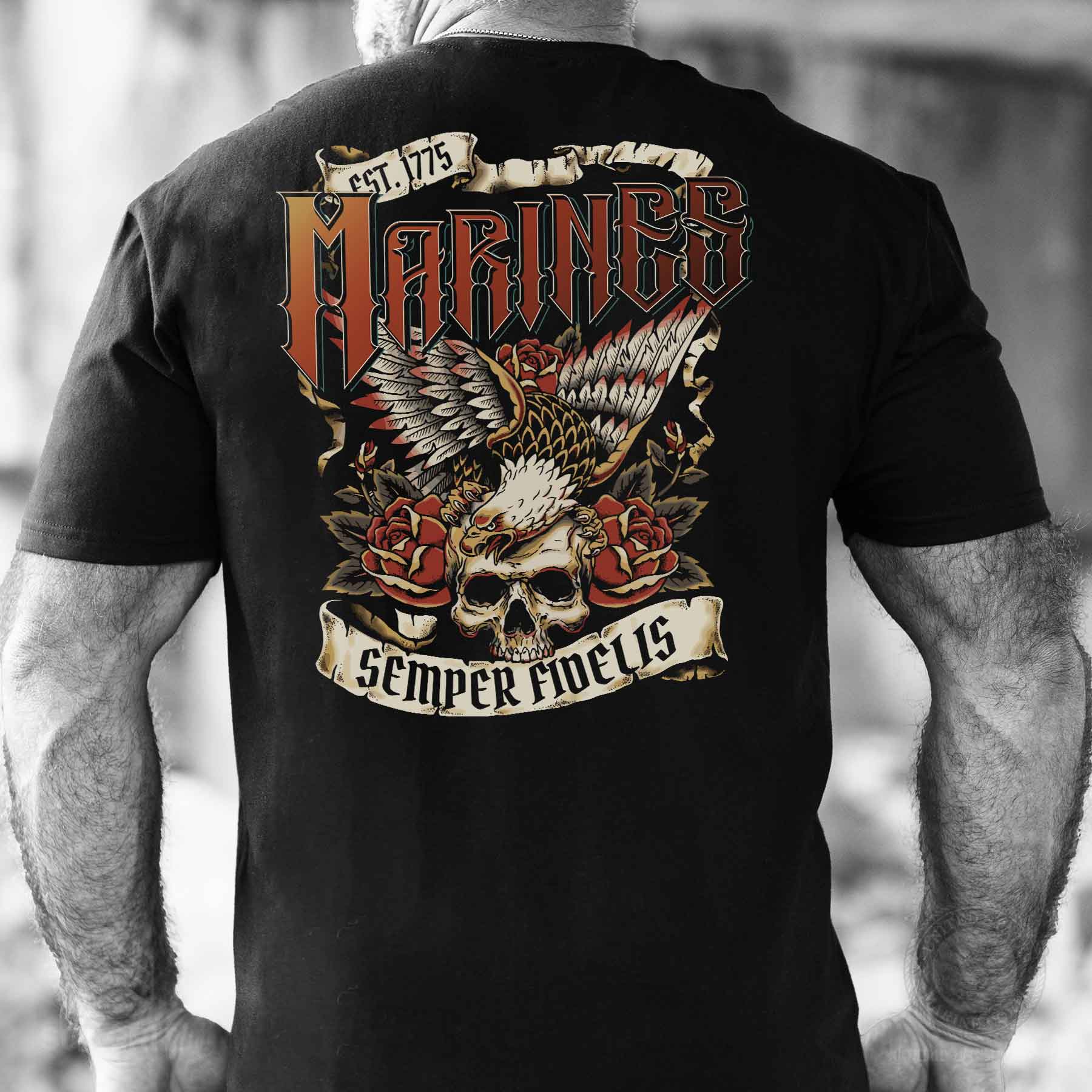 Marines Tattoo Artwork T-shirt - Image 6