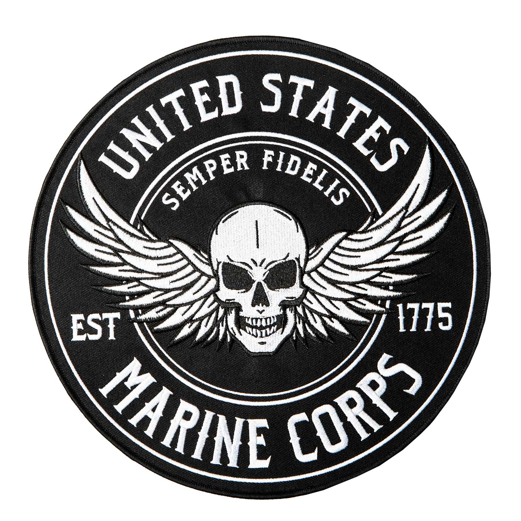 USMC Semper Fidelis Skull 10 inch Patch