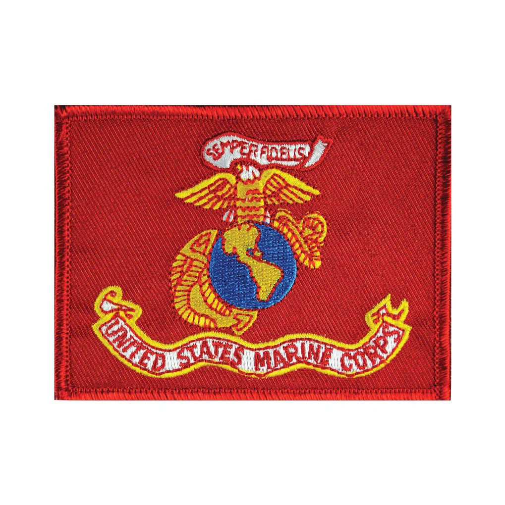 USMC Flag Patch with Hook & Loop Backing