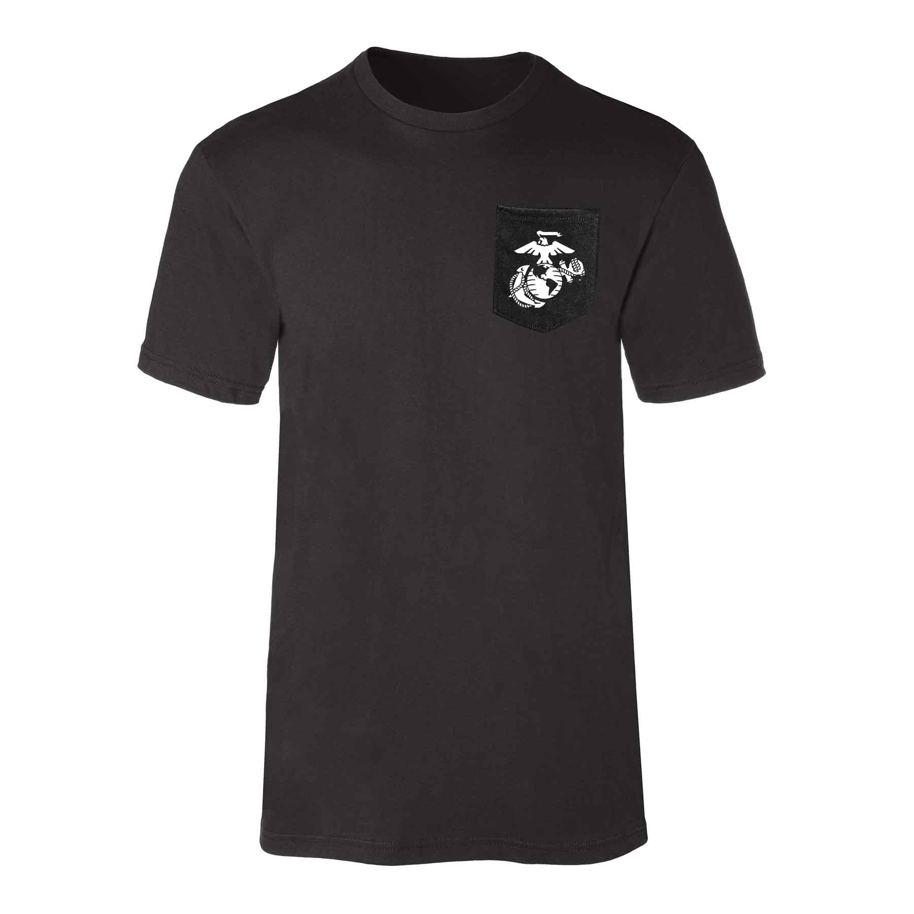 Grumpy Old Marine Vintage EGA Back With Front Pocket T-shirt - Image 4