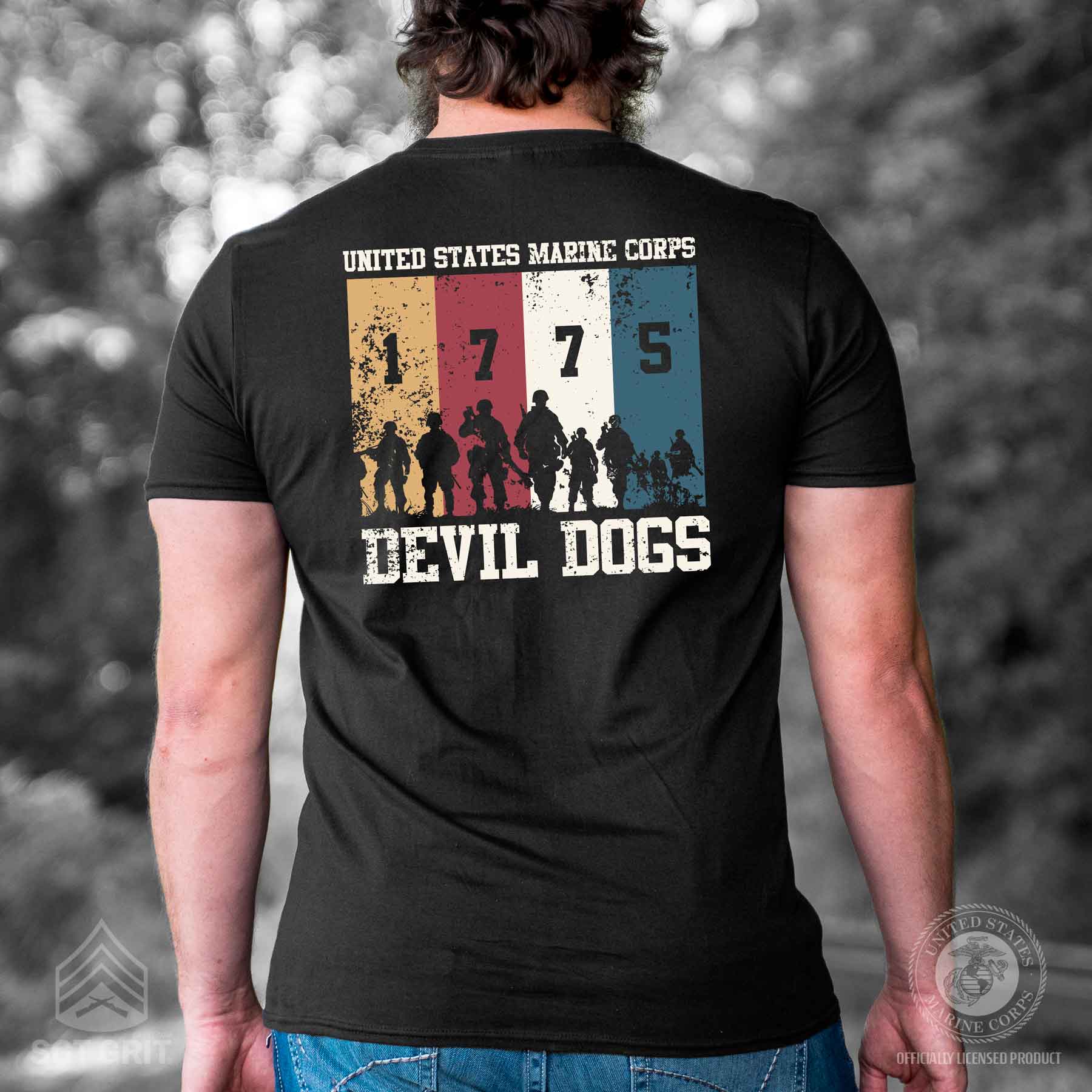 1775 Devil Dogs Back With Front Pocket T-shirt - Image 6