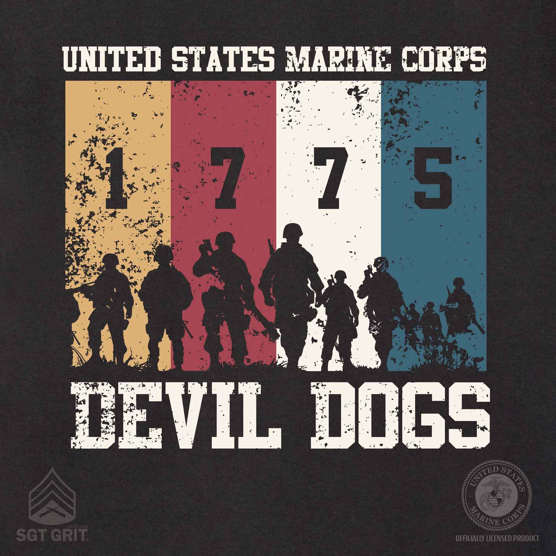 1775 Devil Dogs Back With Front Pocket T-shirt - Image 7