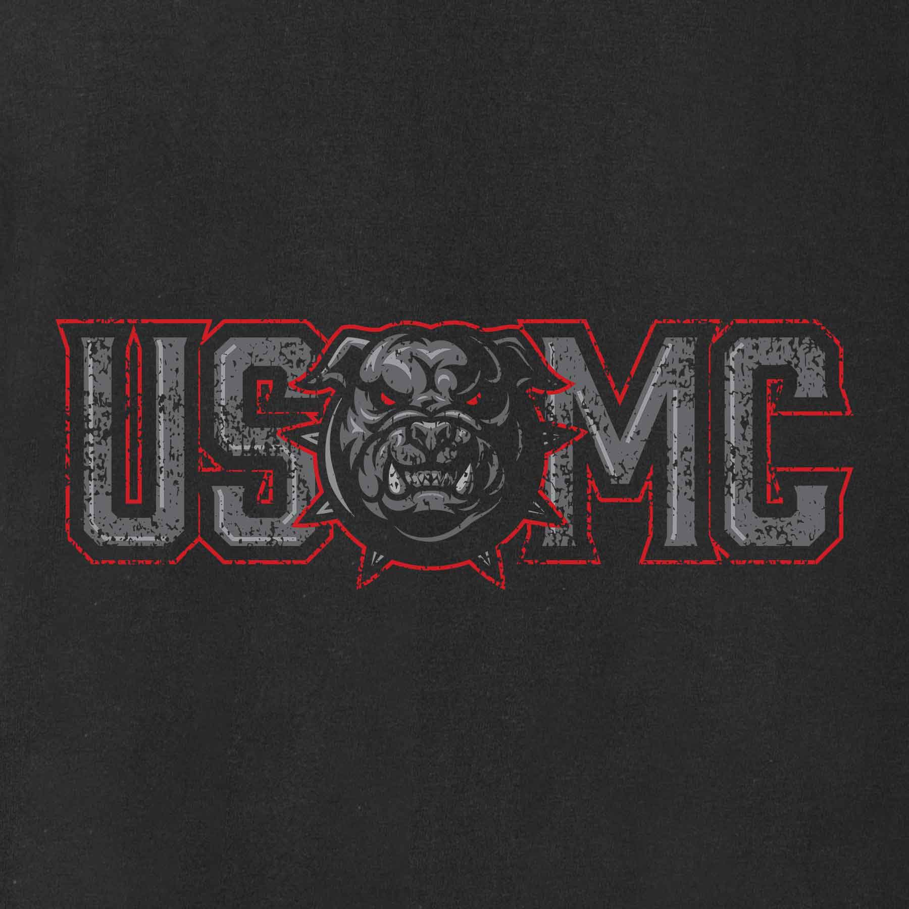 USMC Devil Dog Back With Front Pocket T-shirt, Gray EGA - Image 7