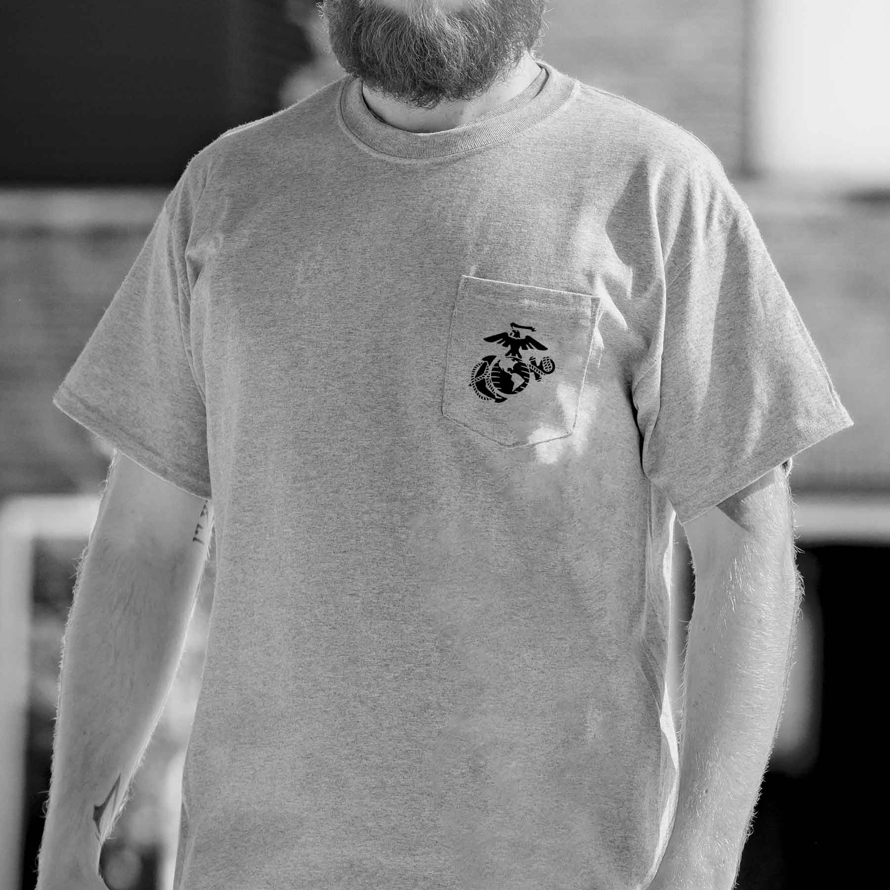 Vintage Marine Back With Front Pocket T-shirt - Image 2