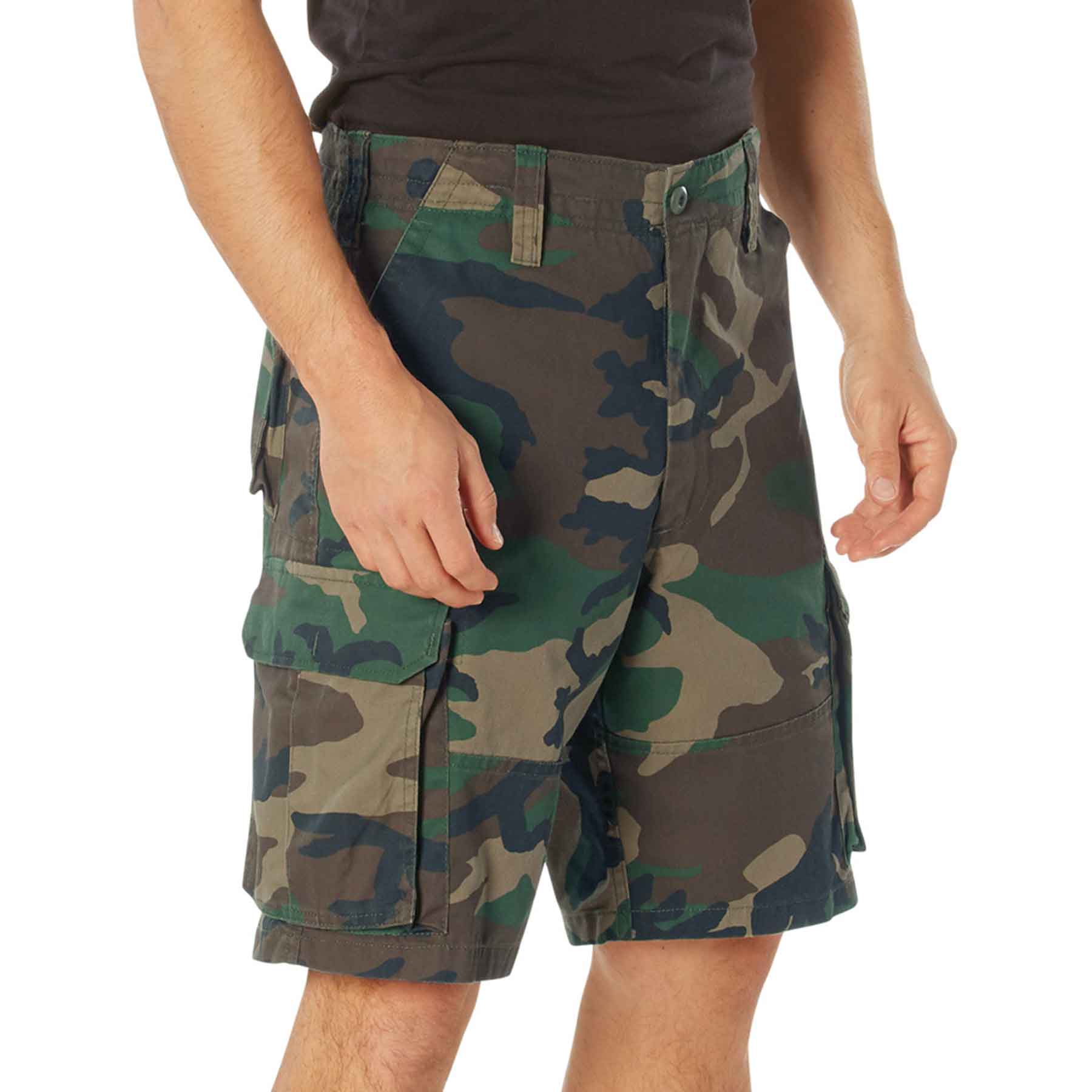 VINTAGE WOODLAND CAMO CARGO SHORTS - Image 4